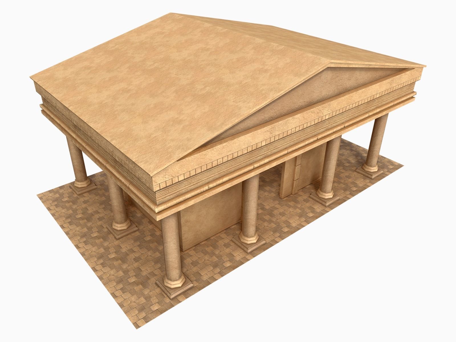 Lowpoly Ancient Temples Collection With Interior Low-poly 3D model_25