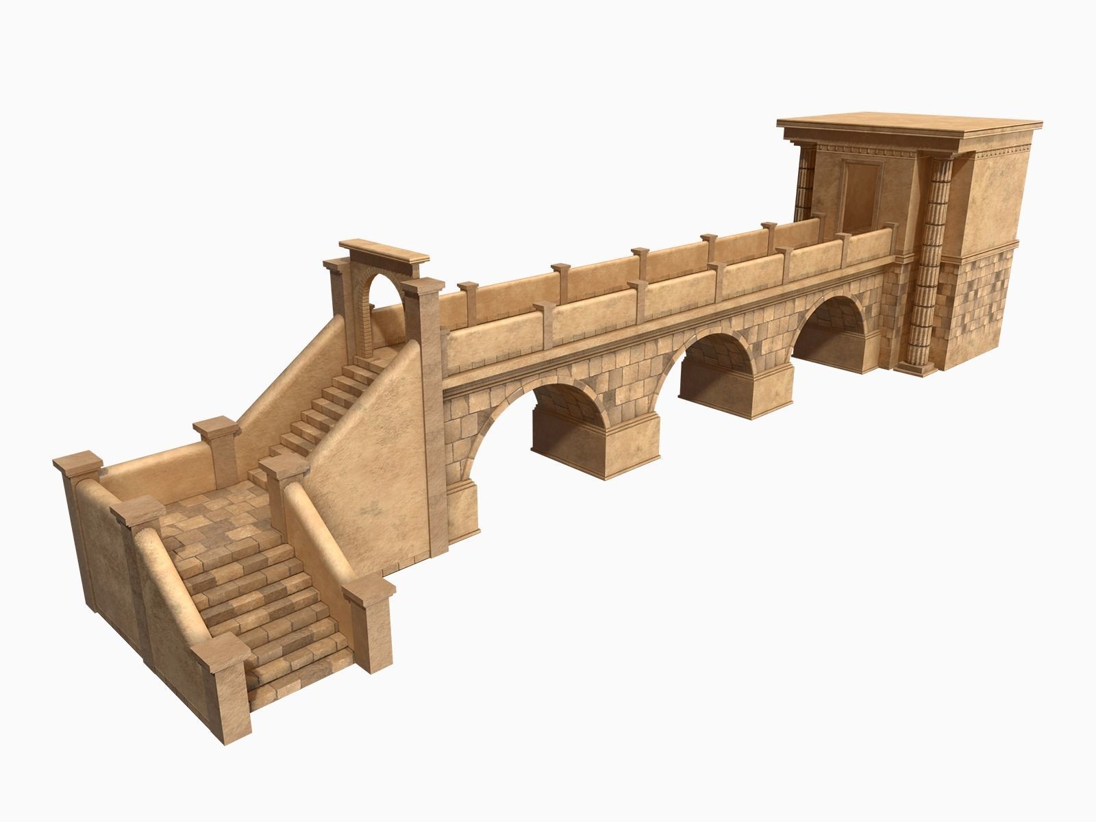 Lowpoly Ancient Temples Collection With Interior Low-poly 3D model_10