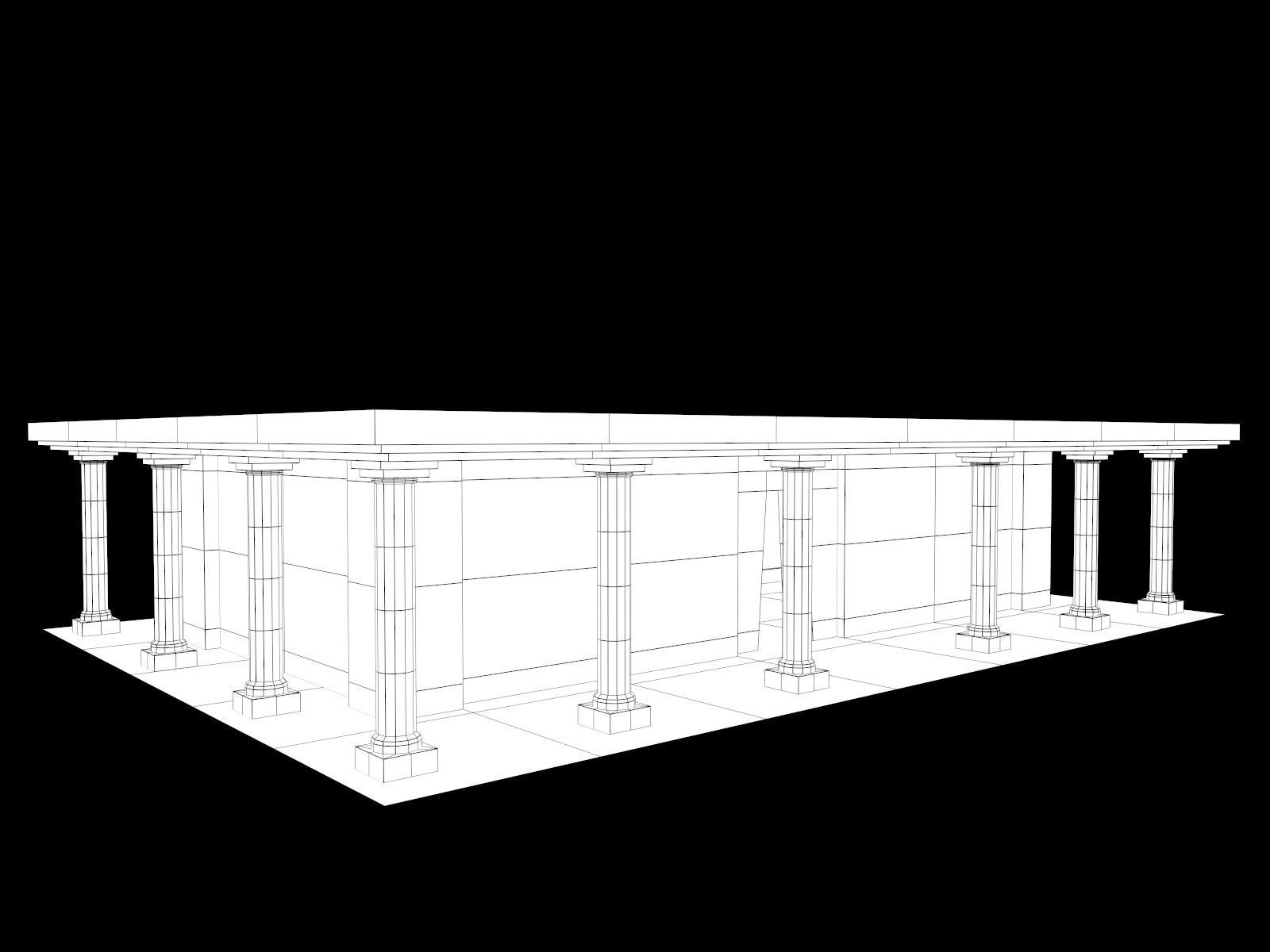 Lowpoly Ancient Temples Collection With Interior Low-poly 3D model_60