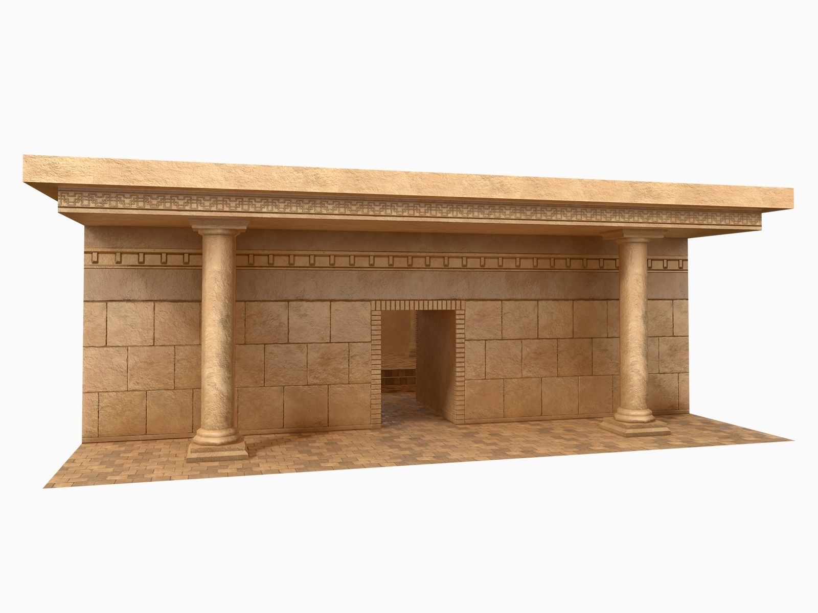 Lowpoly Ancient Temples Collection With Interior Low-poly 3D model_42