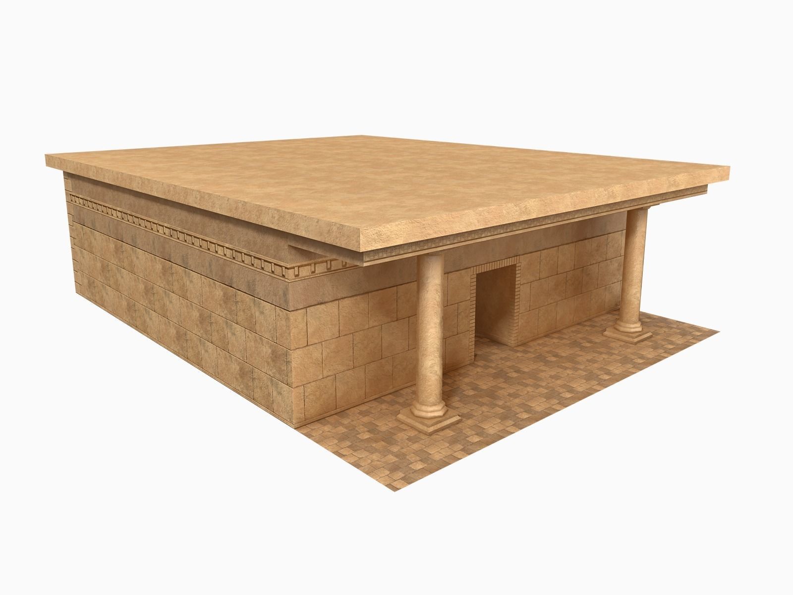 Lowpoly Ancient Temples Collection With Interior Low-poly 3D model_41