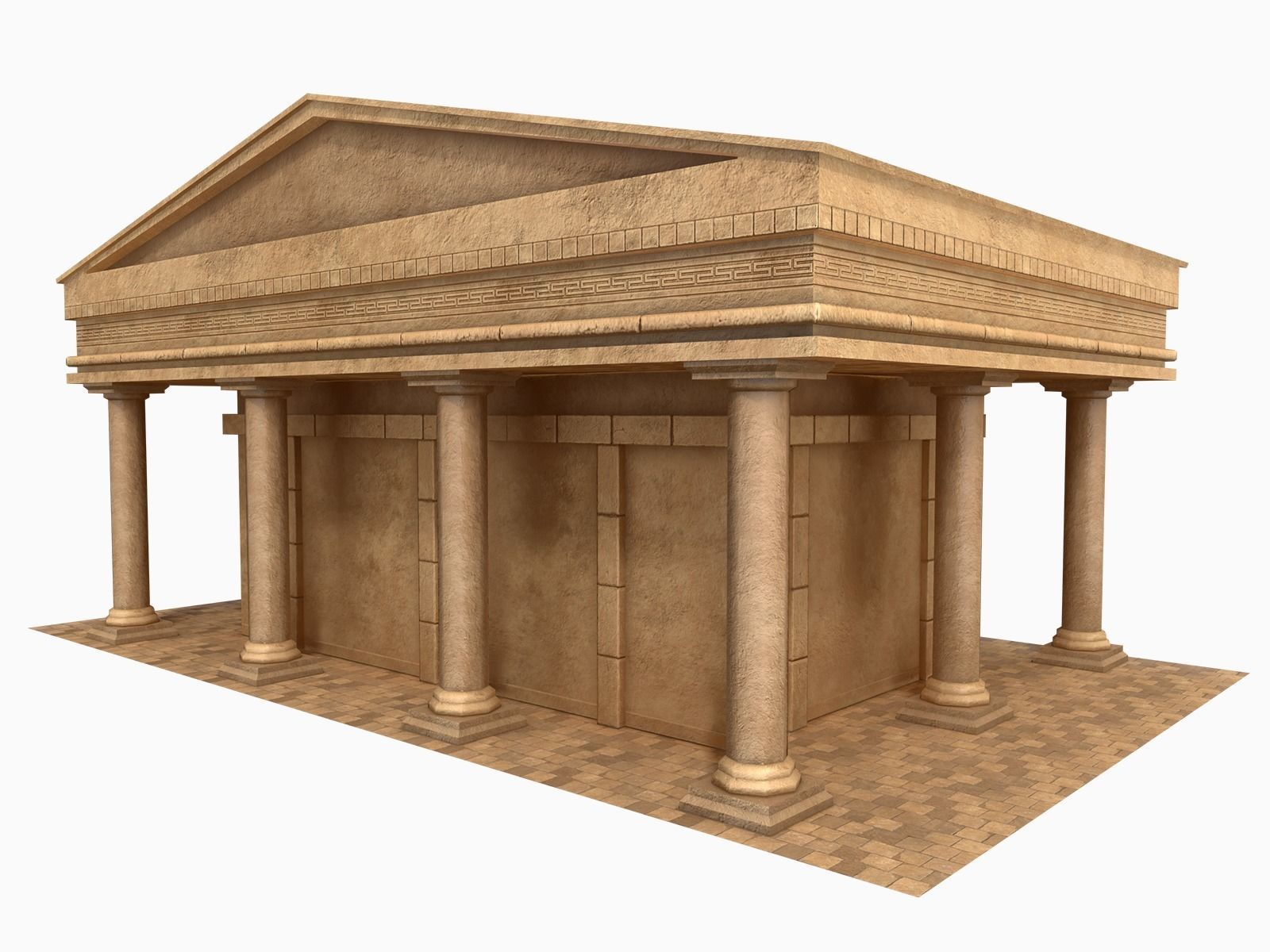Lowpoly Ancient Temples Collection With Interior Low-poly 3D model_28