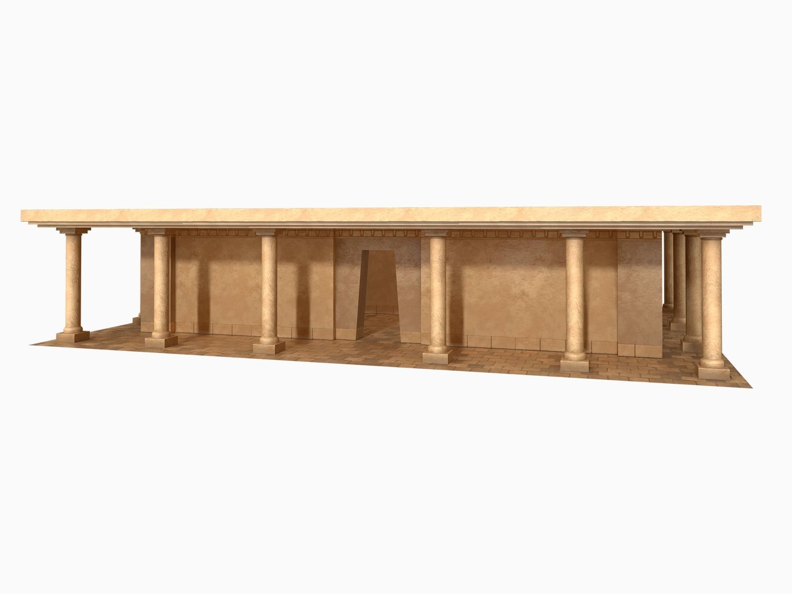 Lowpoly Ancient Temples Collection With Interior Low-poly 3D model_34