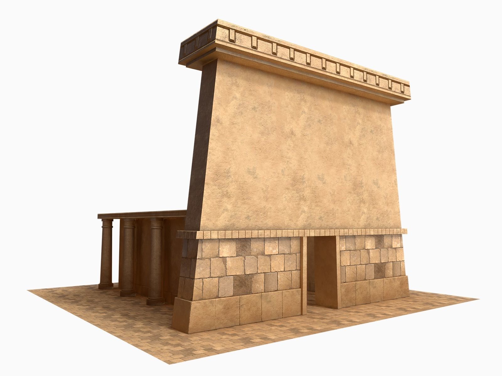 Lowpoly Ancient Temples Collection With Interior Low-poly 3D model_55