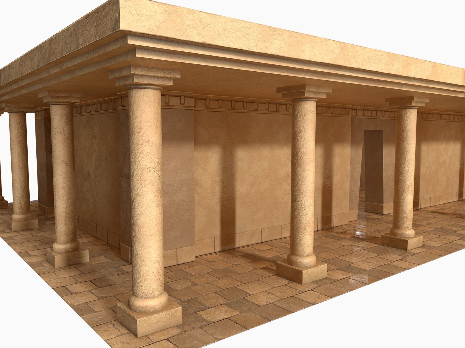 Lowpoly Ancient Temples Collection With Interior Low-poly 3D model_36