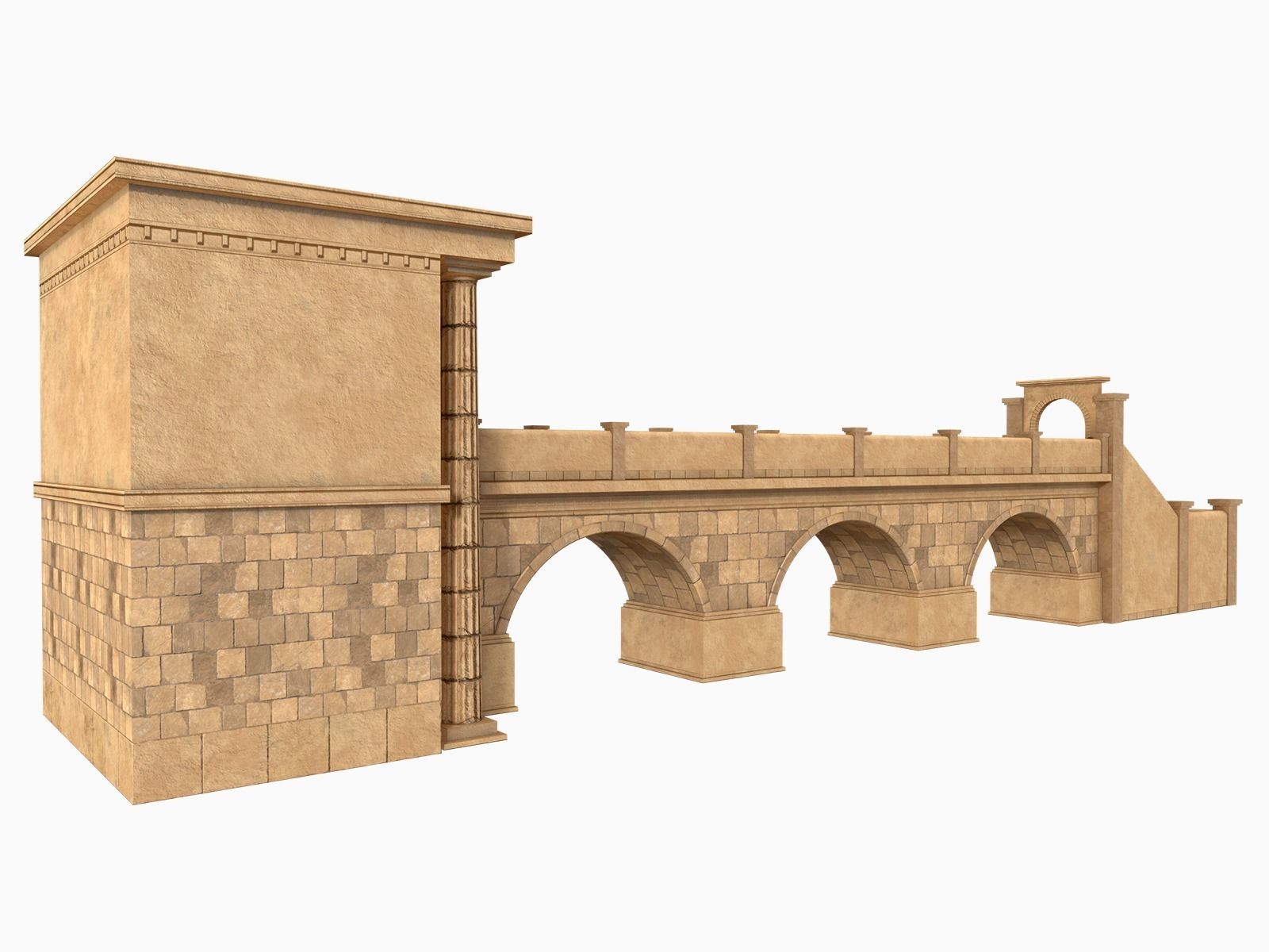 Lowpoly Ancient Temples Collection With Interior Low-poly 3D model_16