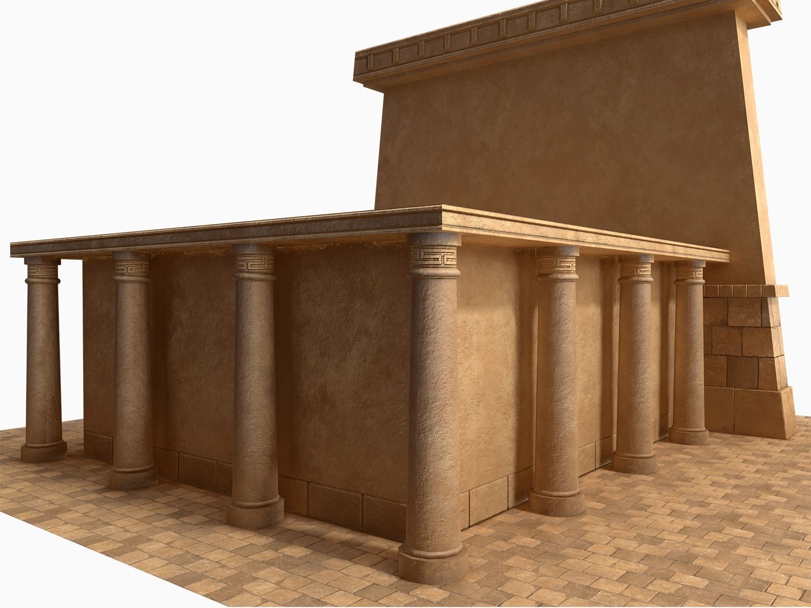 Lowpoly Ancient Temples Collection With Interior Low-poly 3D model_52