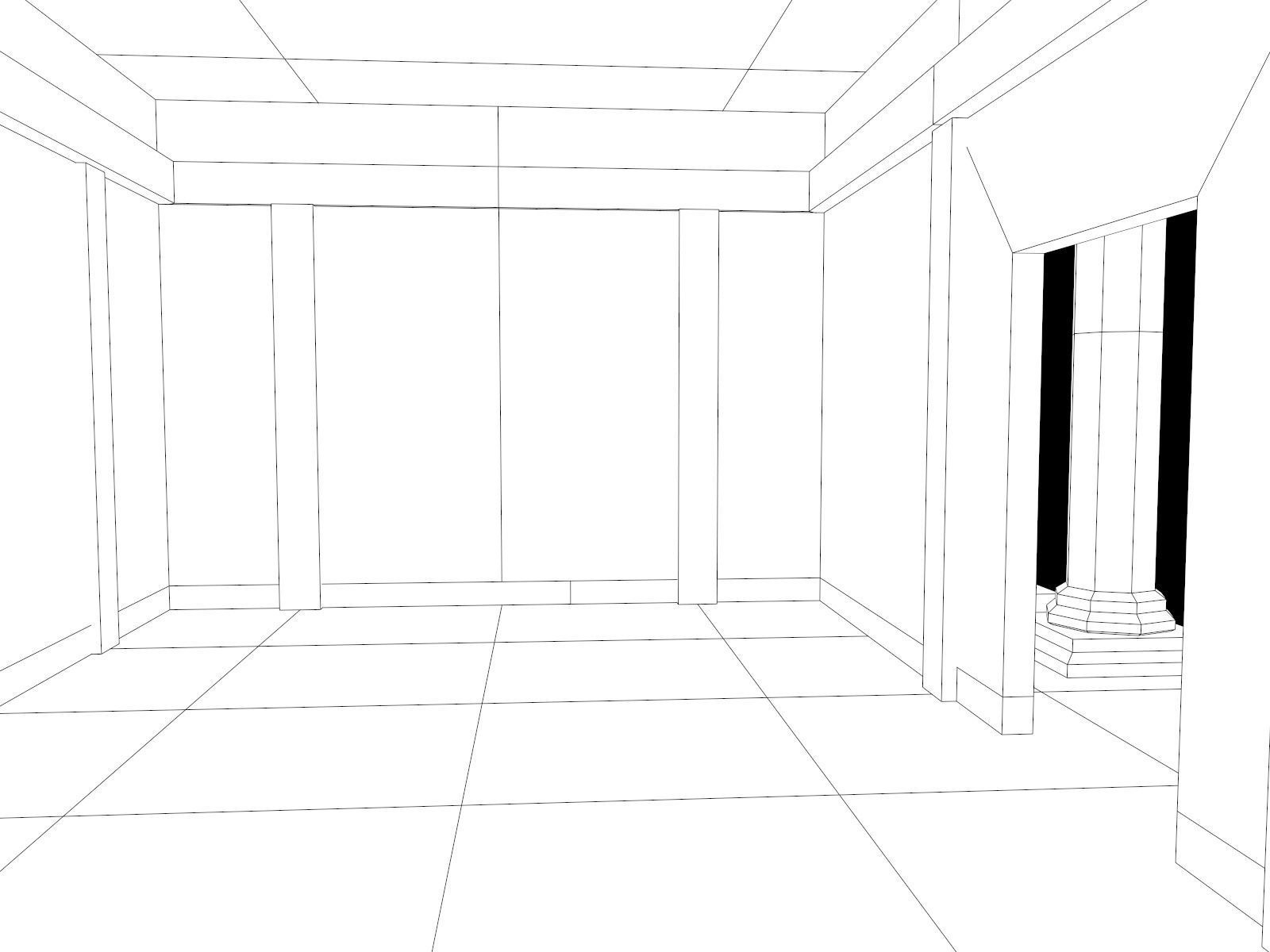 Lowpoly Ancient Temples Collection With Interior Low-poly 3D model_90