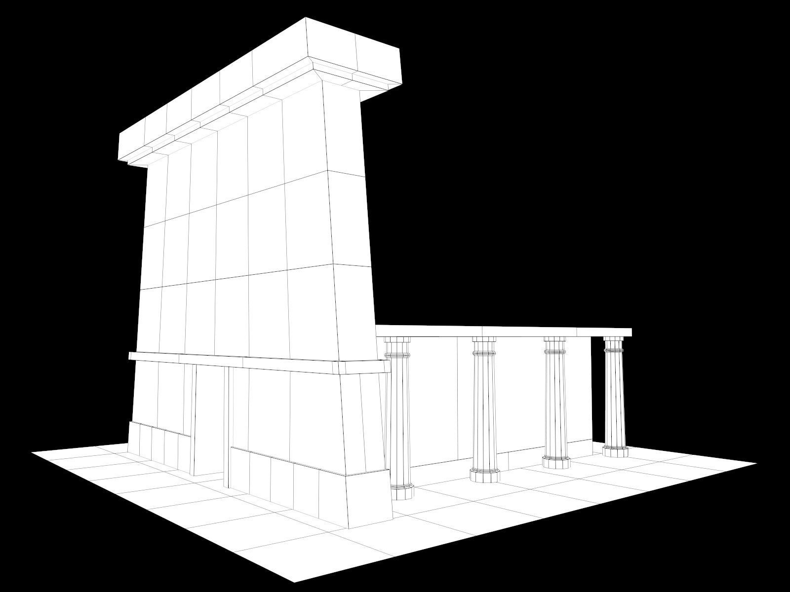 Lowpoly Ancient Temples Collection With Interior Low-poly 3D model_95