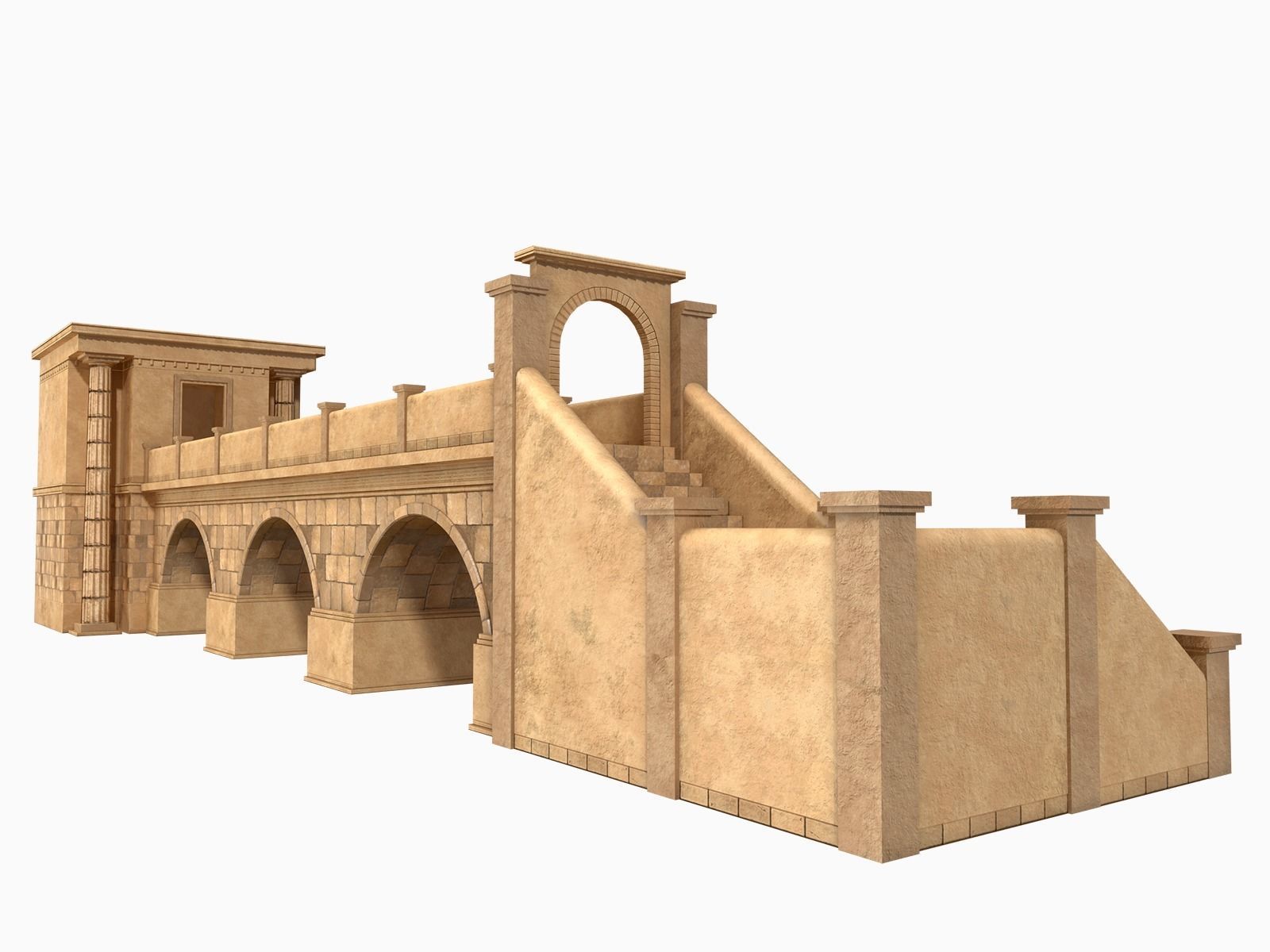 Lowpoly Ancient Temples Collection With Interior Low-poly 3D model_20