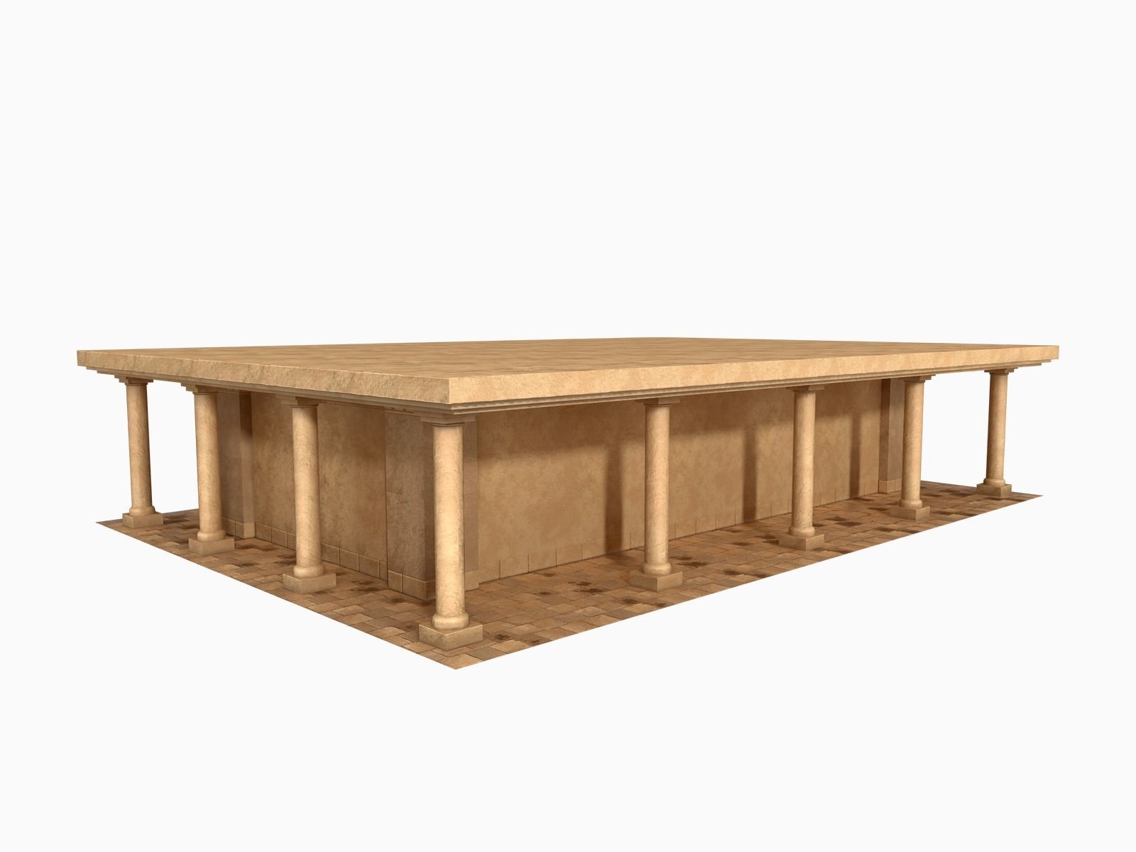 Lowpoly Ancient Temples Collection With Interior Low-poly 3D model_31