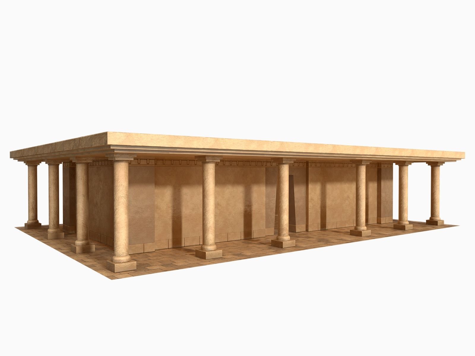 Lowpoly Ancient Temples Collection With Interior Low-poly 3D model_35