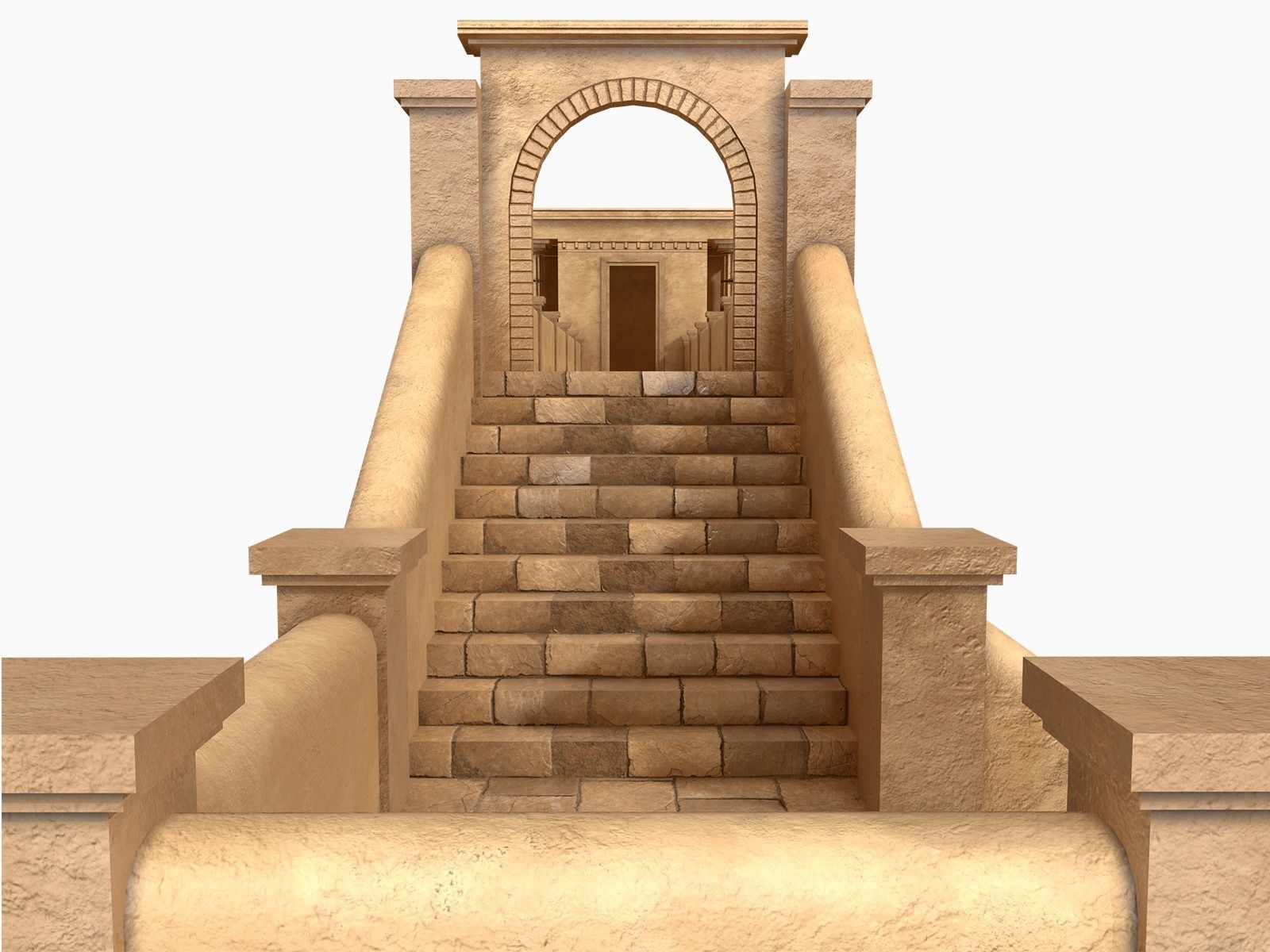 Lowpoly Ancient Temples Collection With Interior Low-poly 3D model_22