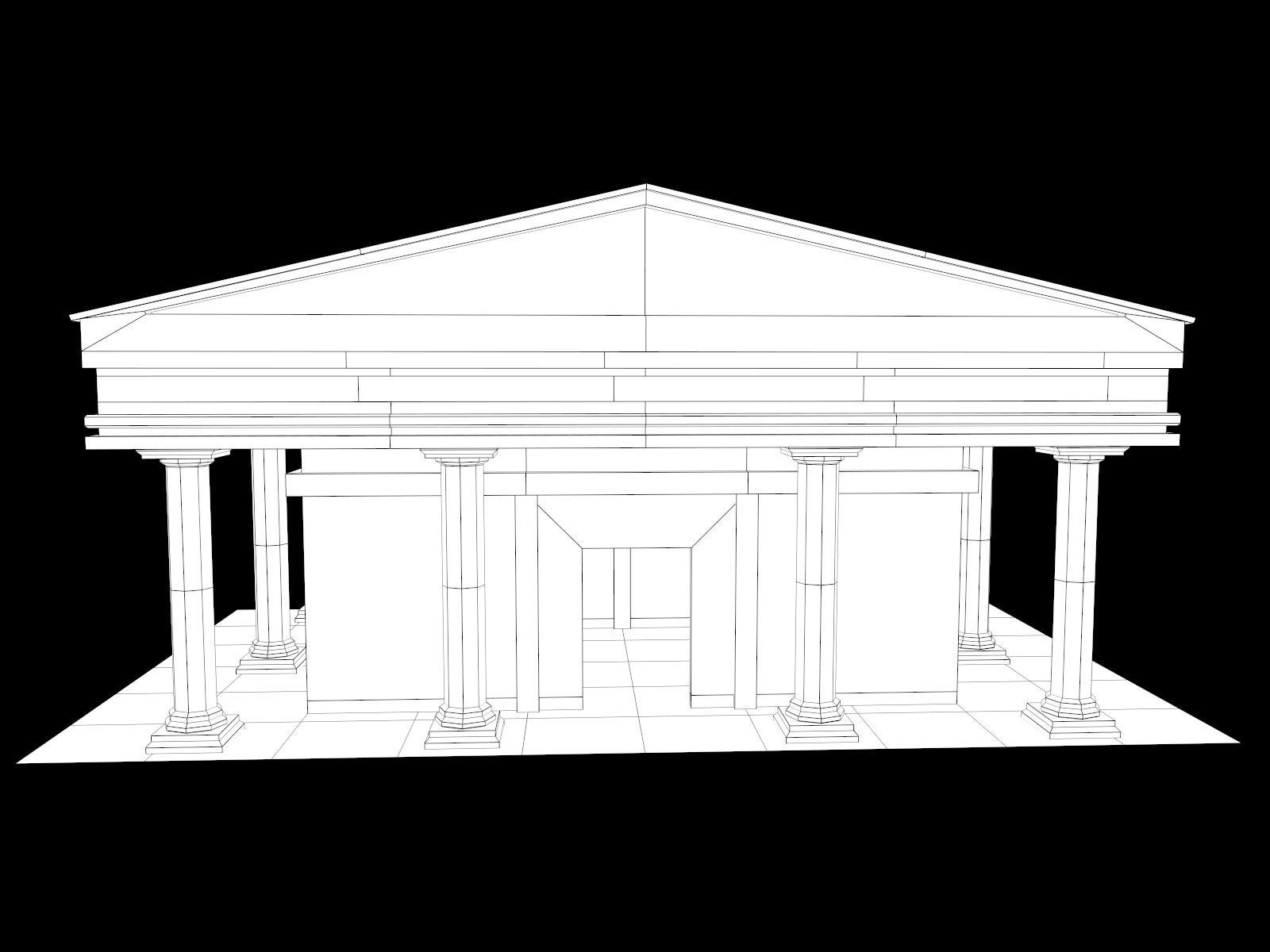 Lowpoly Ancient Temples Collection With Interior Low-poly 3D model_89