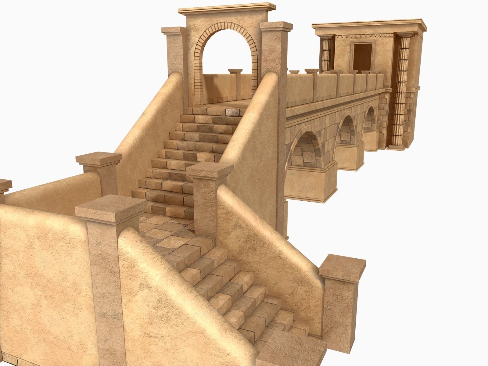 Lowpoly Ancient Temples Collection With Interior Low-poly 3D model_21