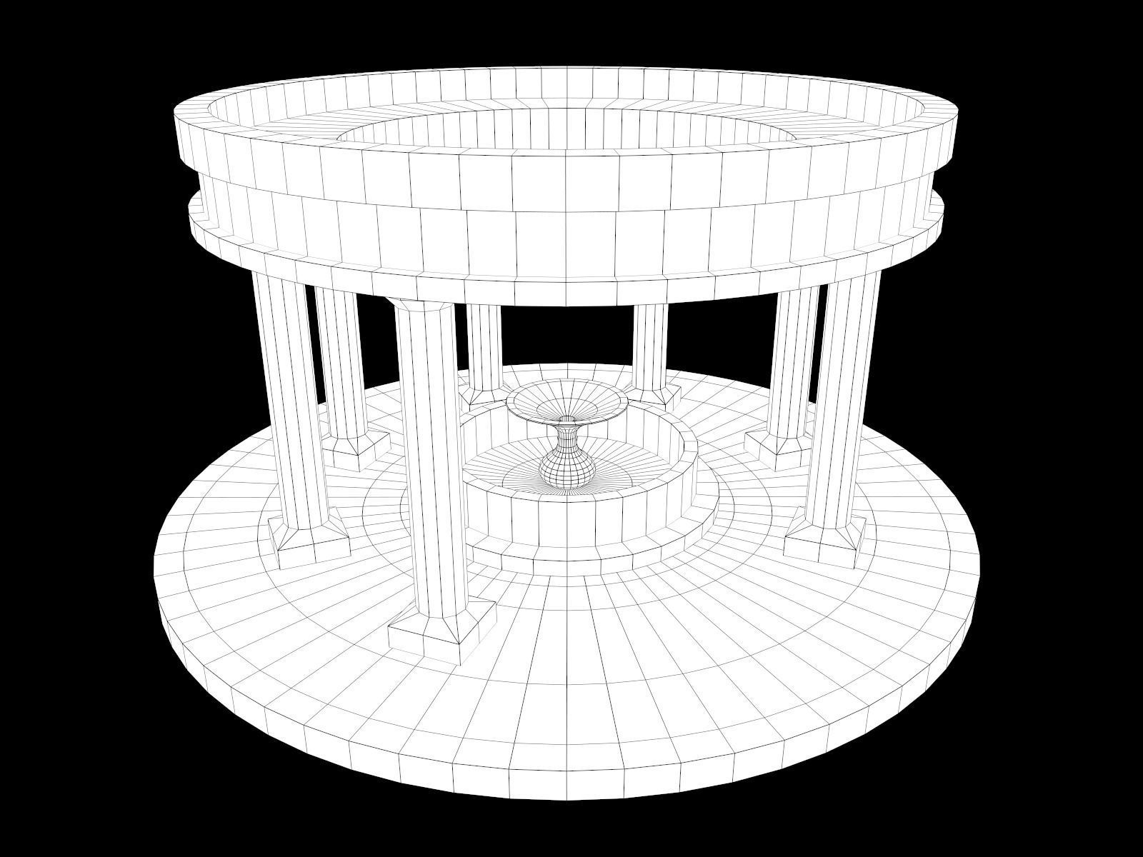 Lowpoly Ancient Temples Collection With Interior Low-poly 3D model_77