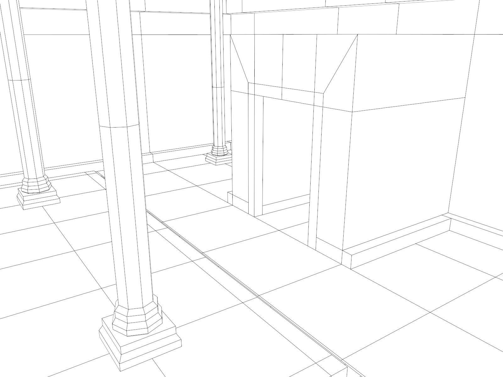 Lowpoly Ancient Temples Collection With Interior Low-poly 3D model_84