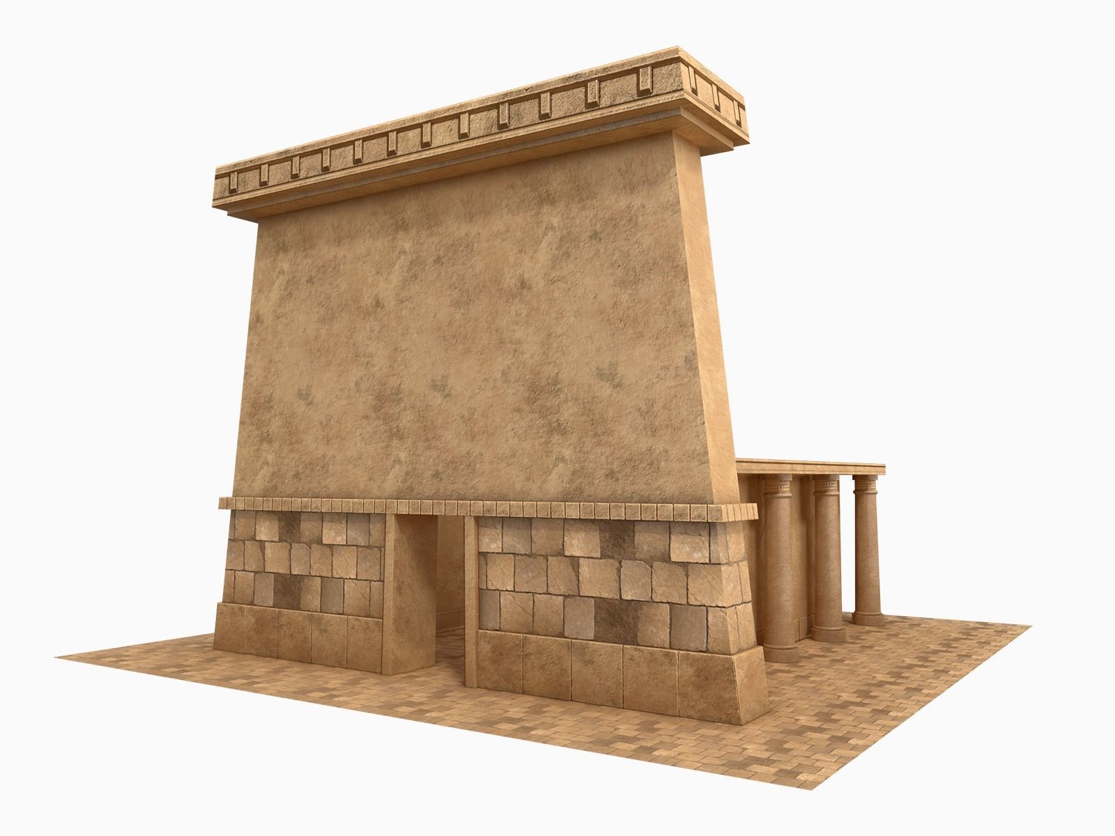 Lowpoly Ancient Temples Collection With Interior Low-poly 3D model_51