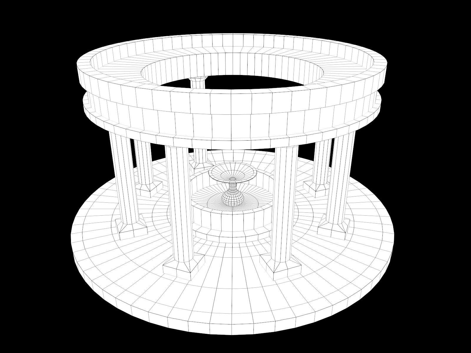 Lowpoly Ancient Temples Collection With Interior Low-poly 3D model_79