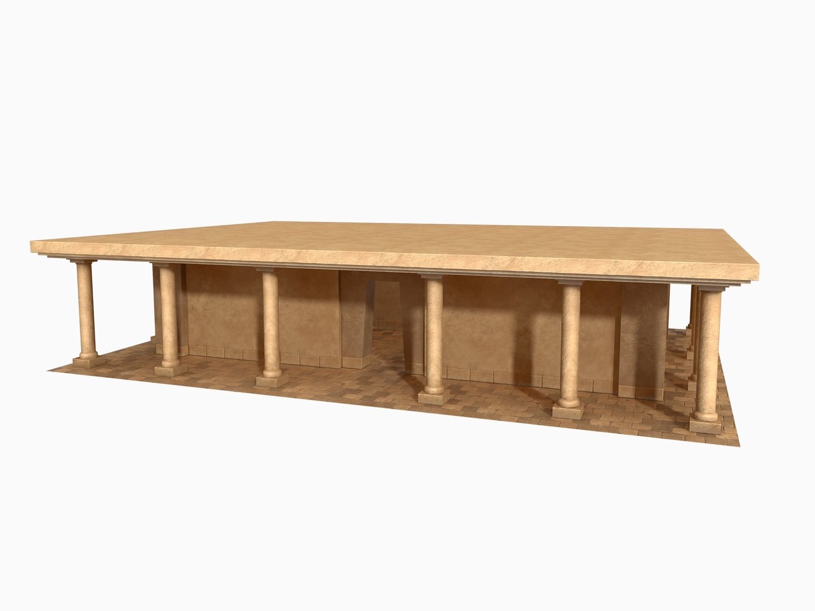 Lowpoly Ancient Temples Collection With Interior Low-poly 3D model_32