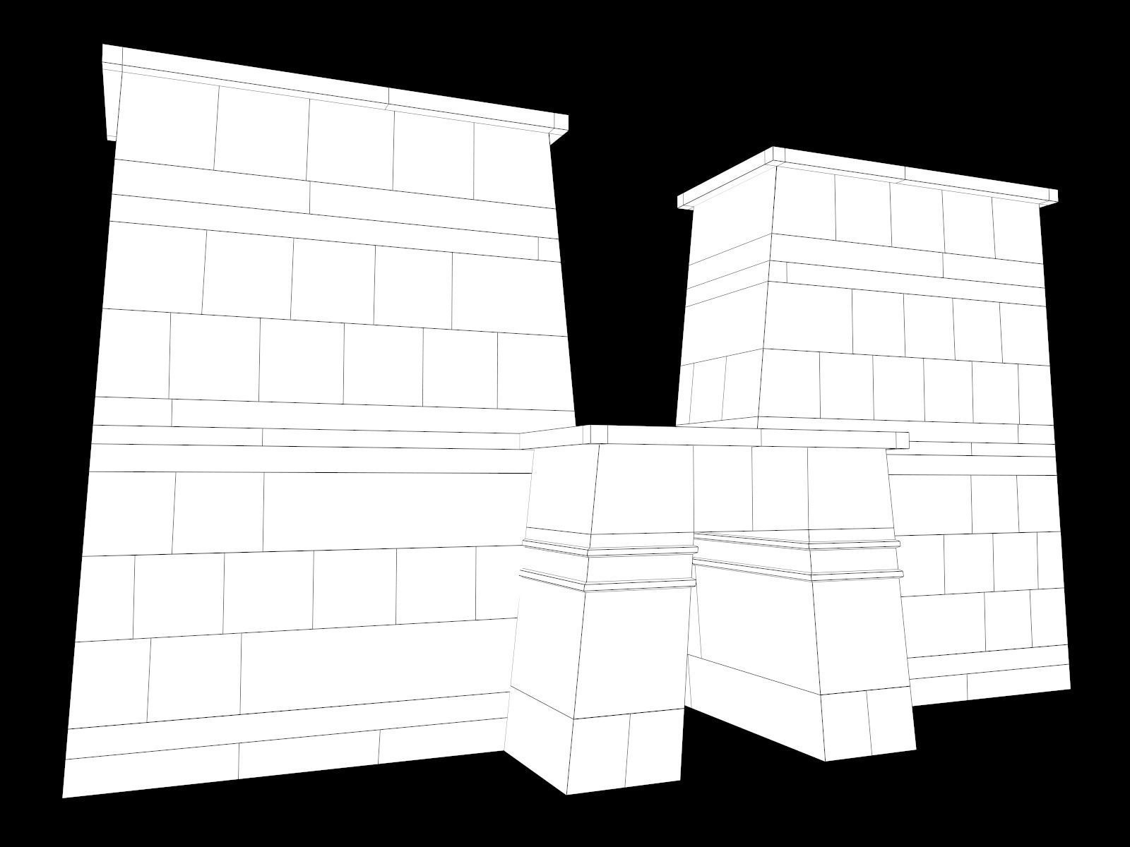 Lowpoly Ancient Temples Collection With Interior Low-poly 3D model_72