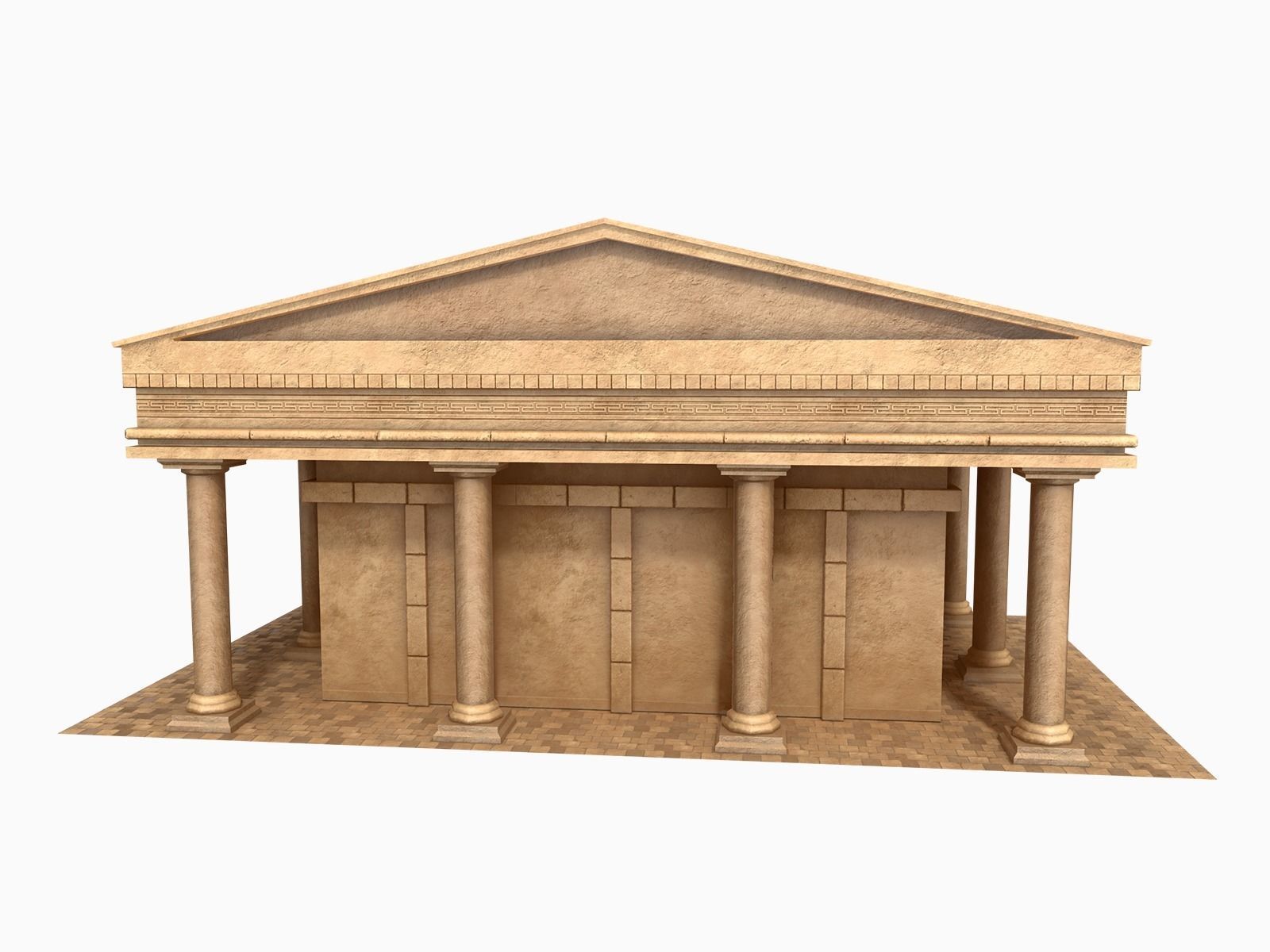 Lowpoly Ancient Temples Collection With Interior Low-poly 3D model_27