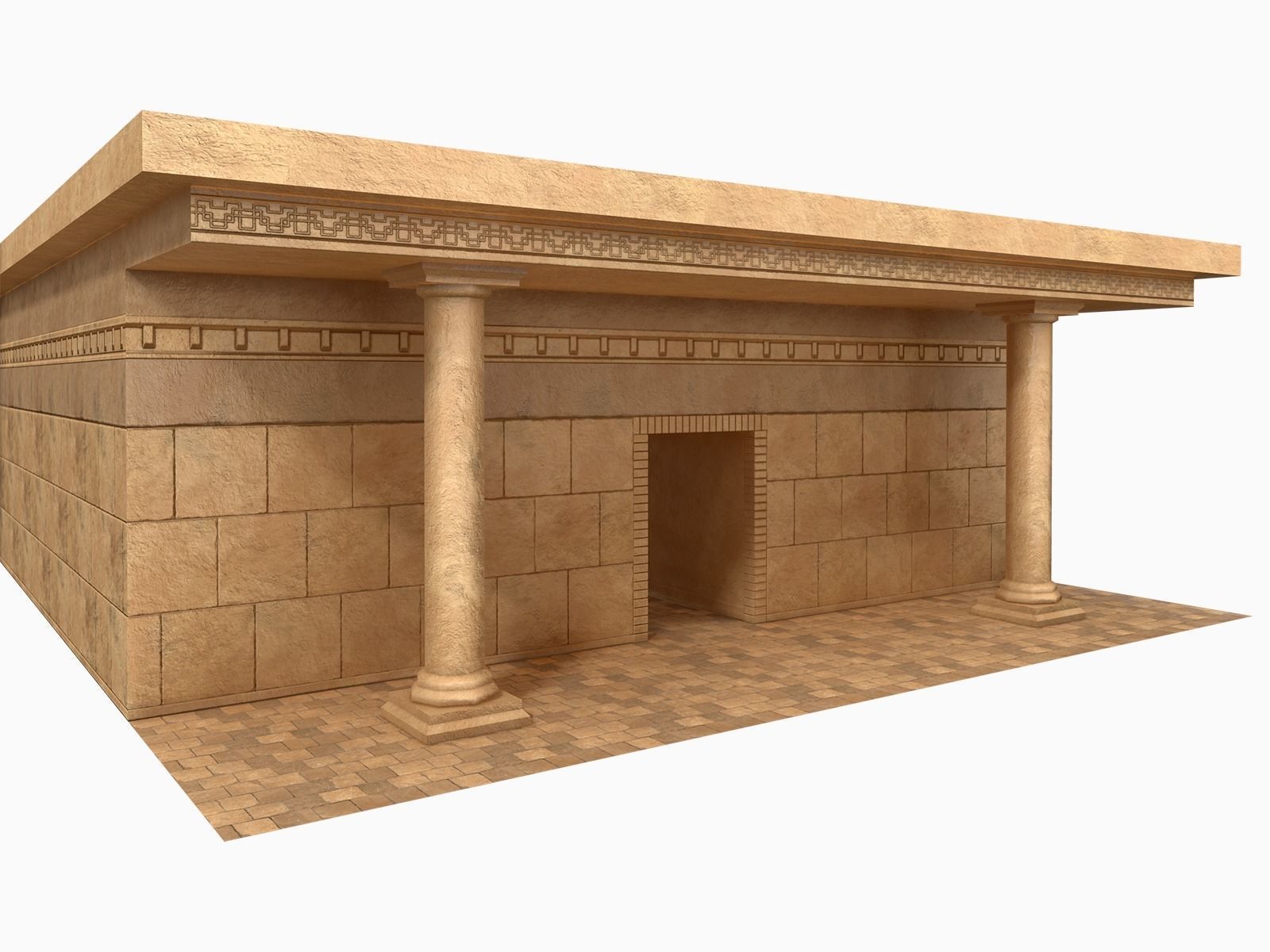 Lowpoly Ancient Temples Collection With Interior Low-poly 3D model_44