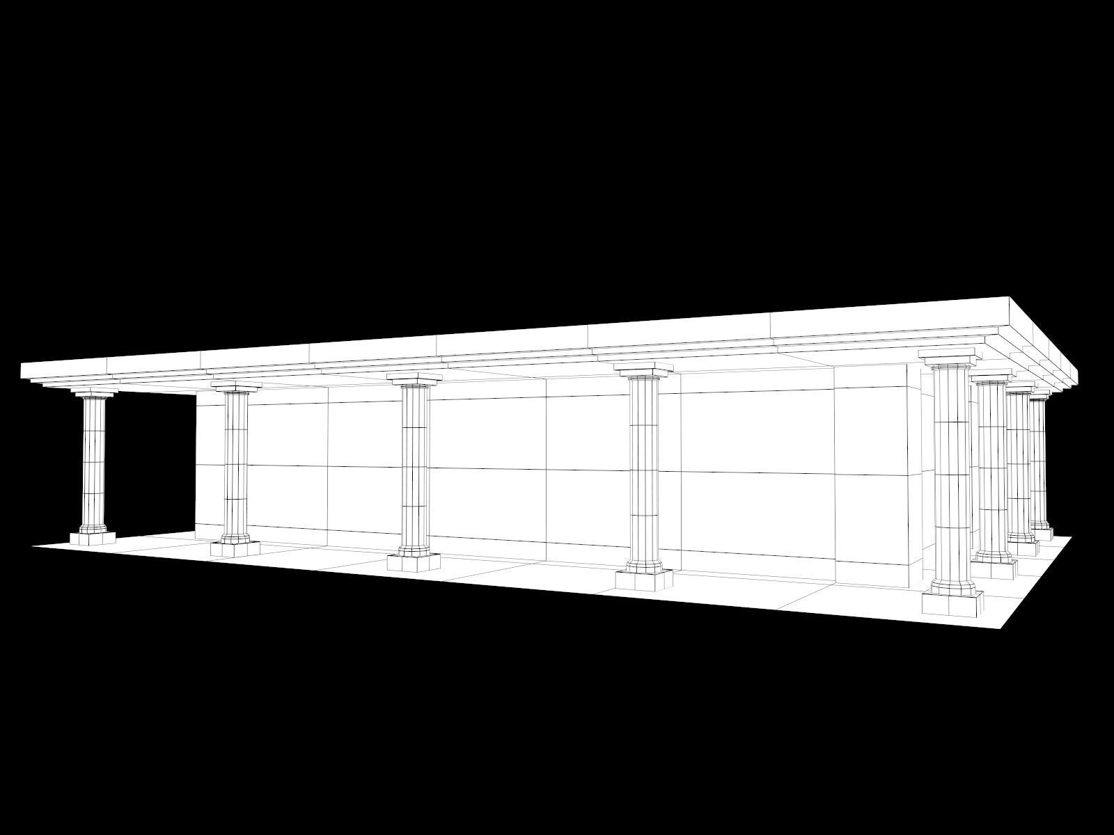 Lowpoly Ancient Temples Collection With Interior Low-poly 3D model_63