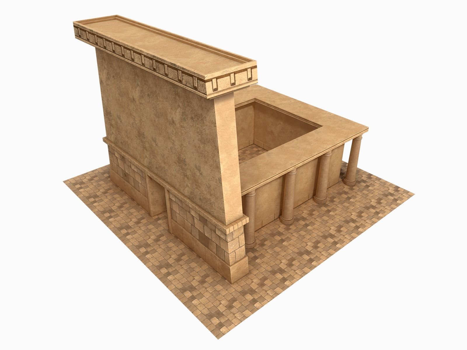 Lowpoly Ancient Temples Collection With Interior Low-poly 3D model_50