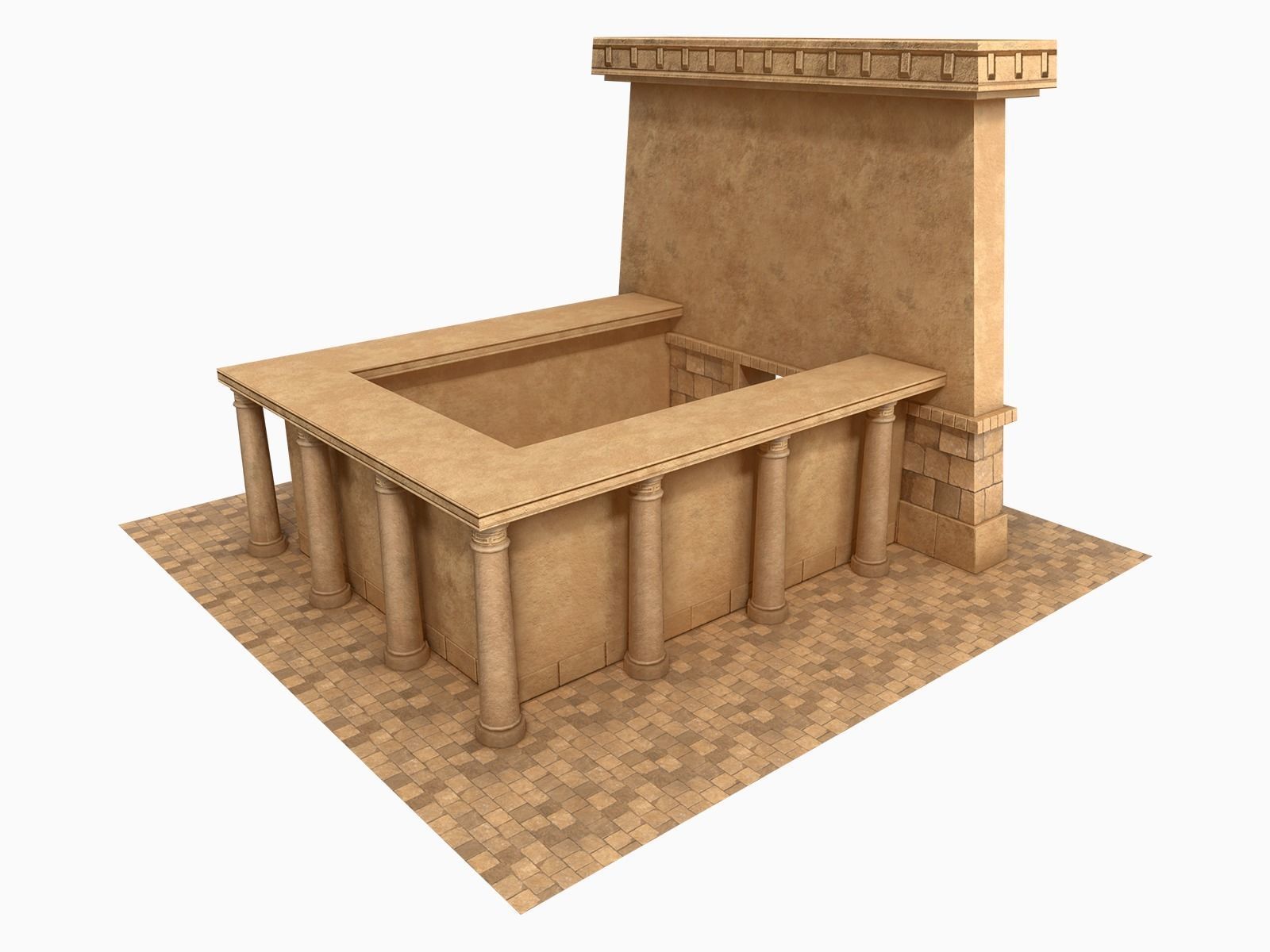 Lowpoly Ancient Temples Collection With Interior Low-poly 3D model_48