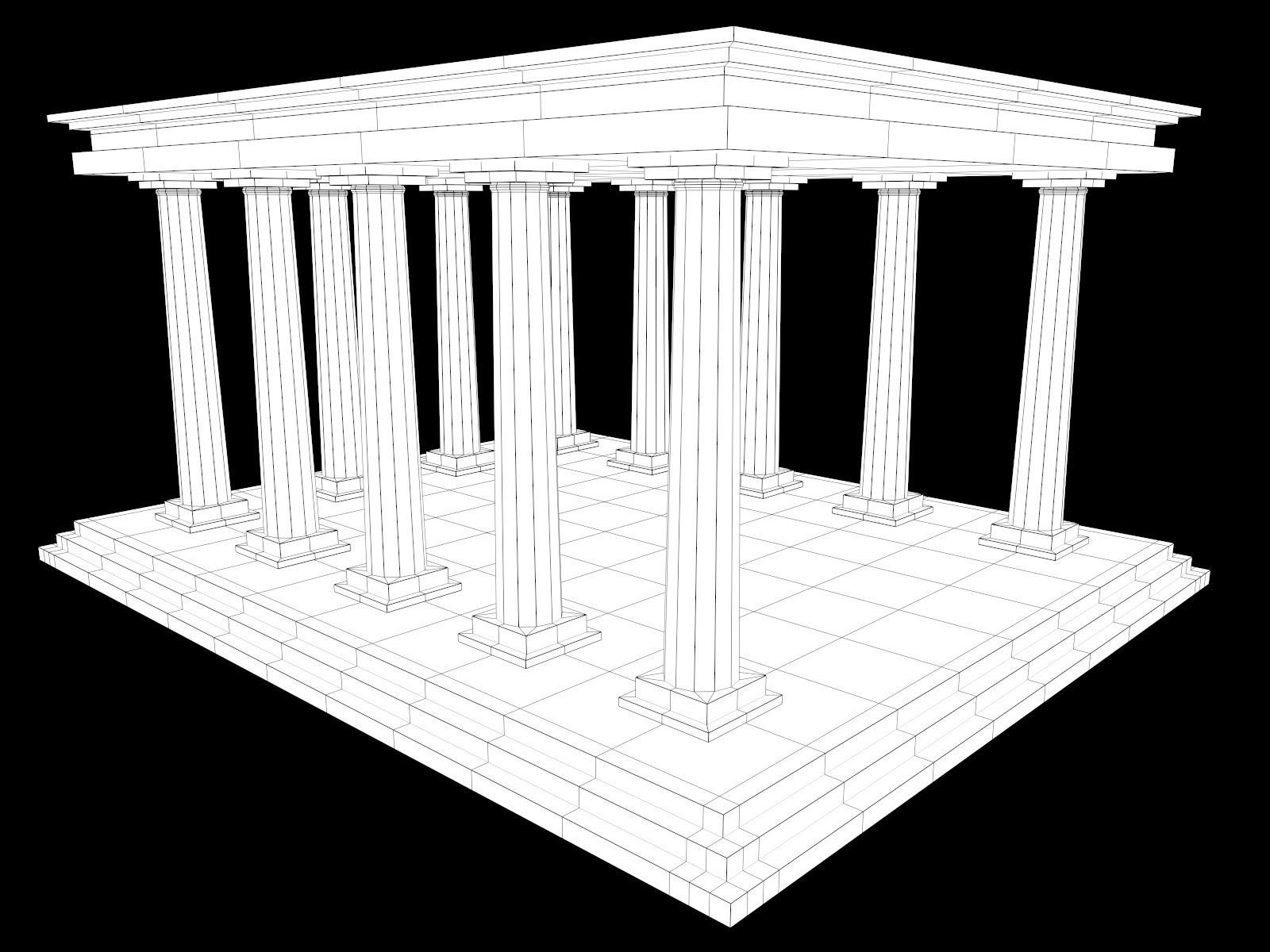 Lowpoly Ancient Temples Collection With Interior Low-poly 3D model_66