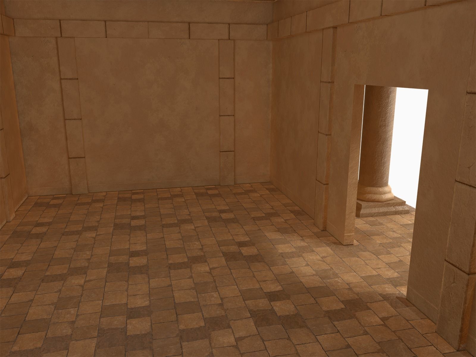 Lowpoly Ancient Temples Collection With Interior Low-poly 3D model_29