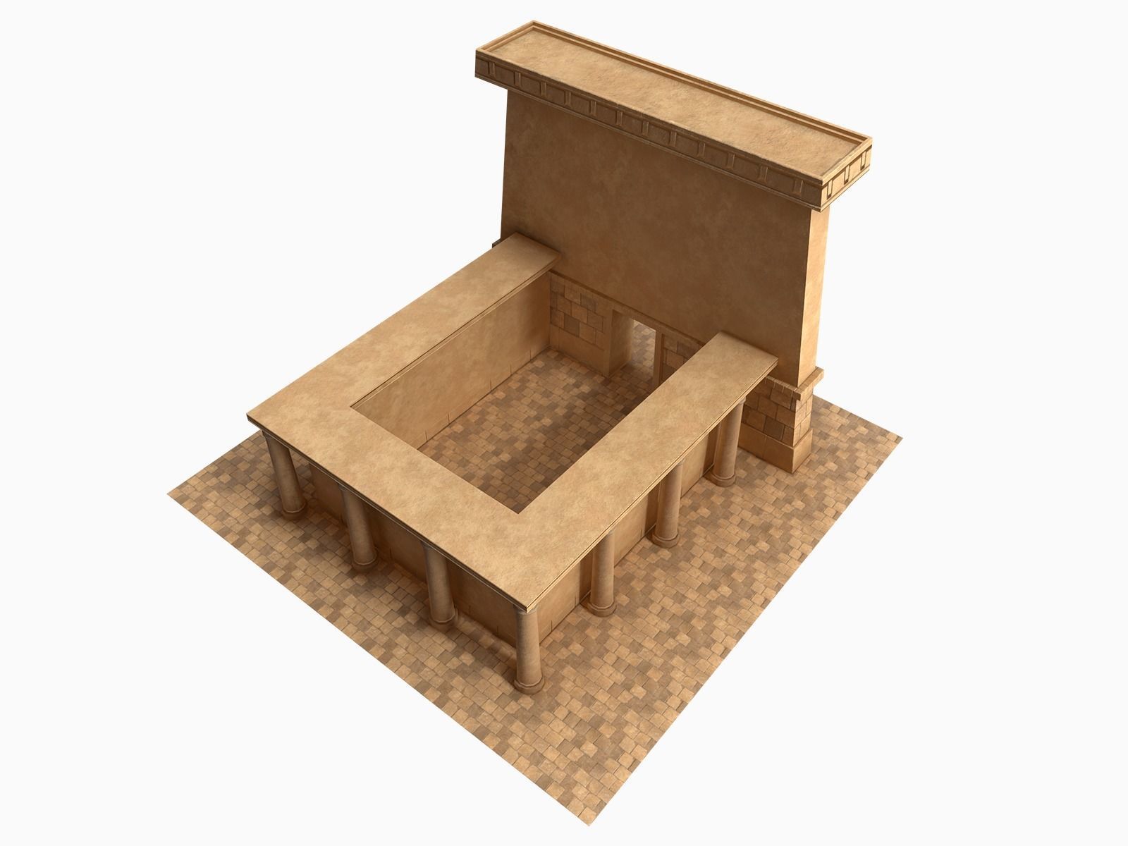 Lowpoly Ancient Temples Collection With Interior Low-poly 3D model_53