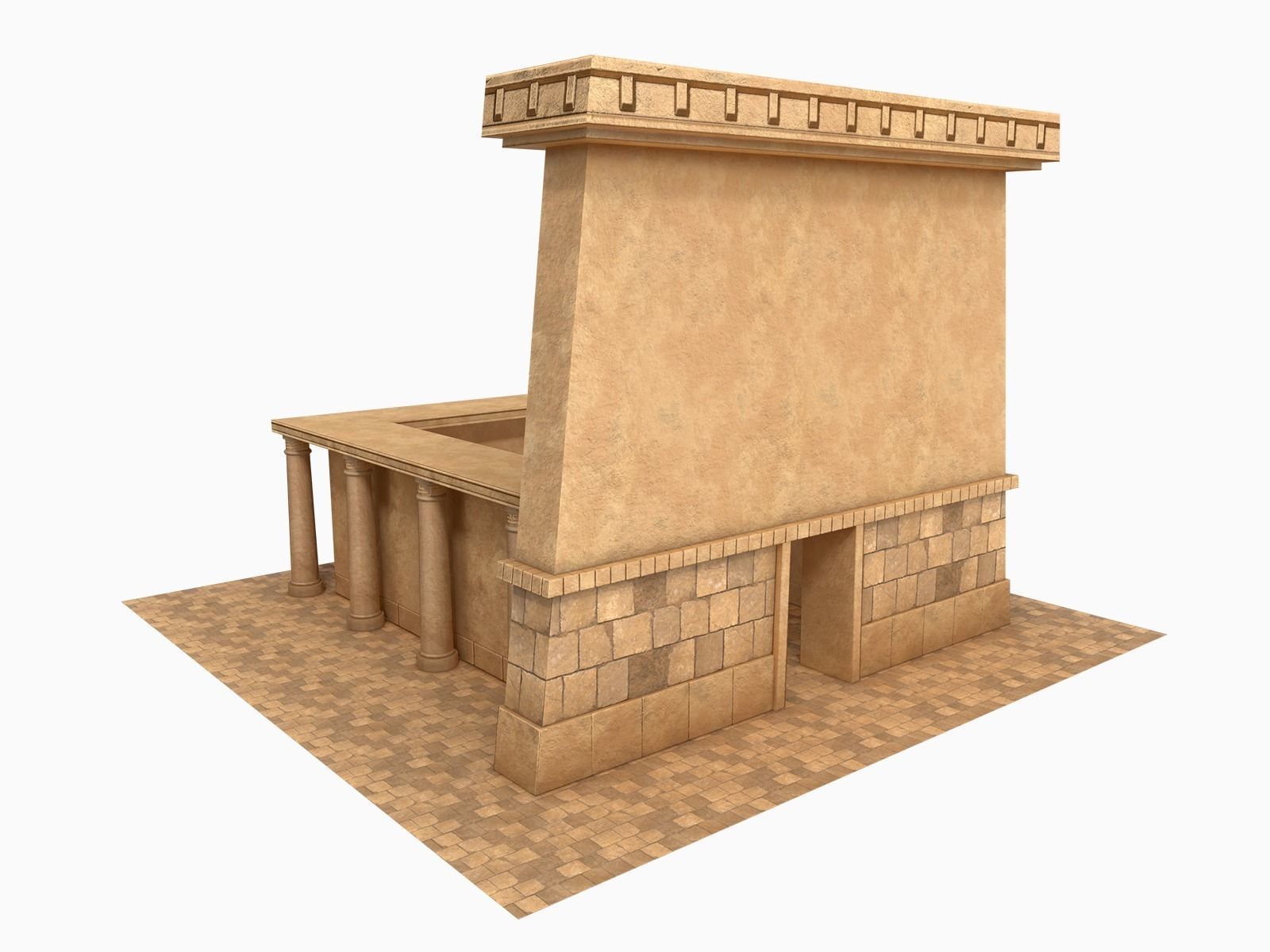Lowpoly Ancient Temples Collection With Interior Low-poly 3D model_46