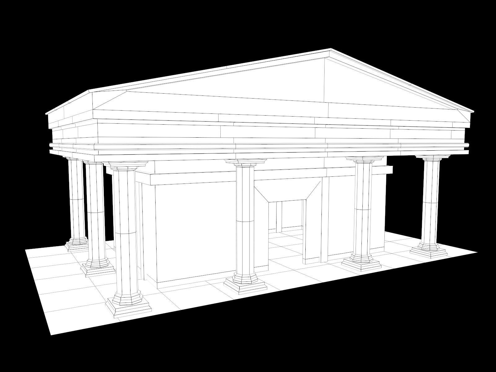 Lowpoly Ancient Temples Collection With Interior Low-poly 3D model_86