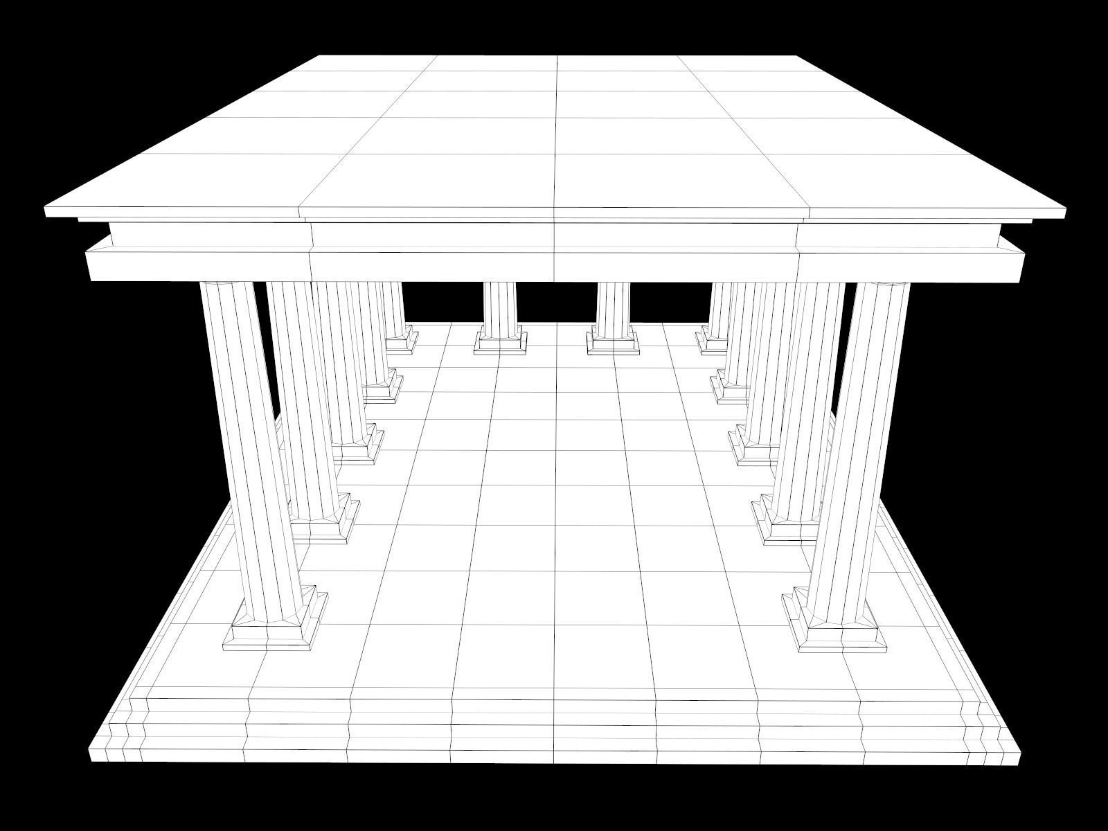 Lowpoly Ancient Temples Collection With Interior Low-poly 3D model_68