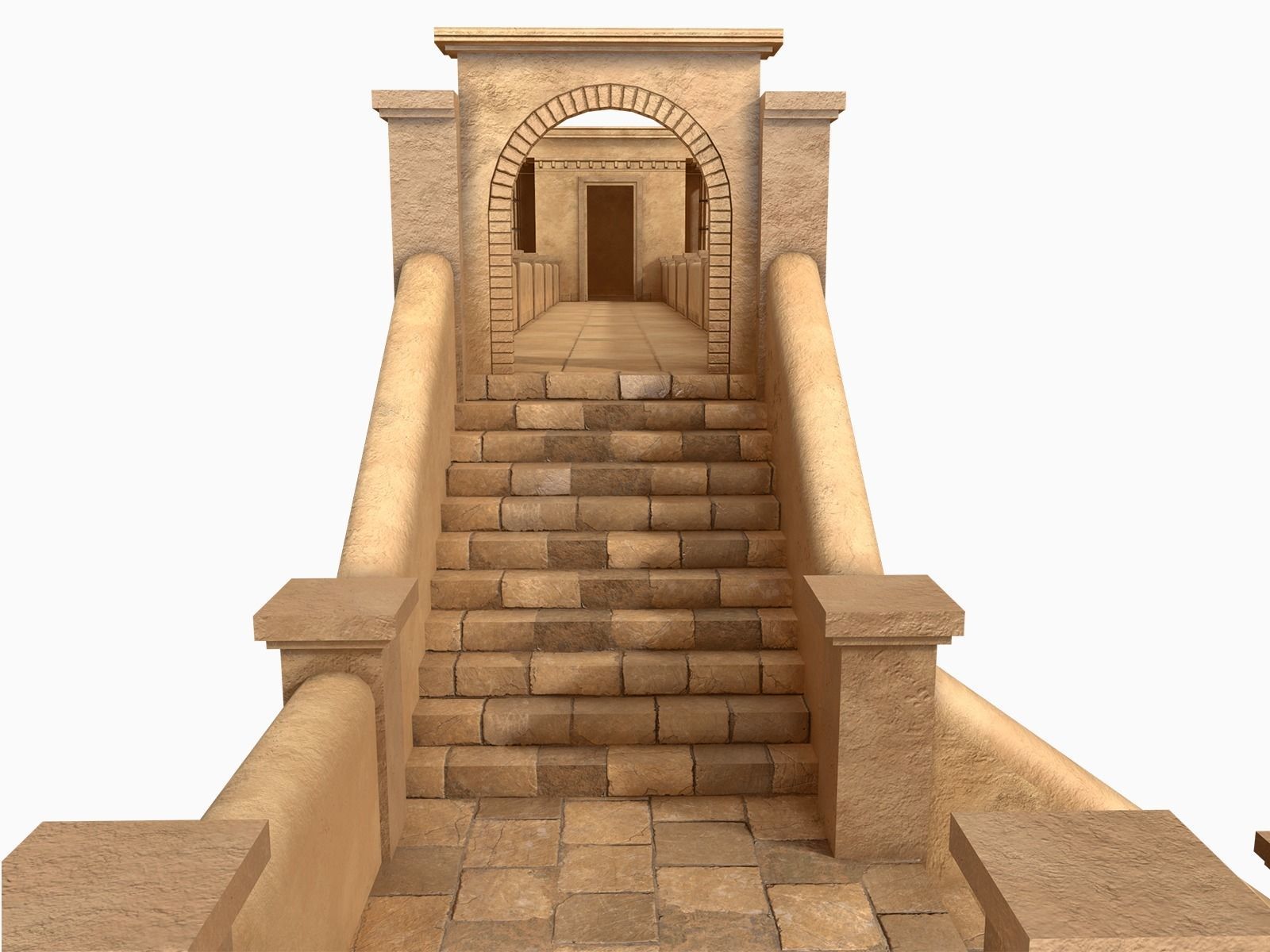Lowpoly Ancient Temples Collection With Interior Low-poly 3D model_23