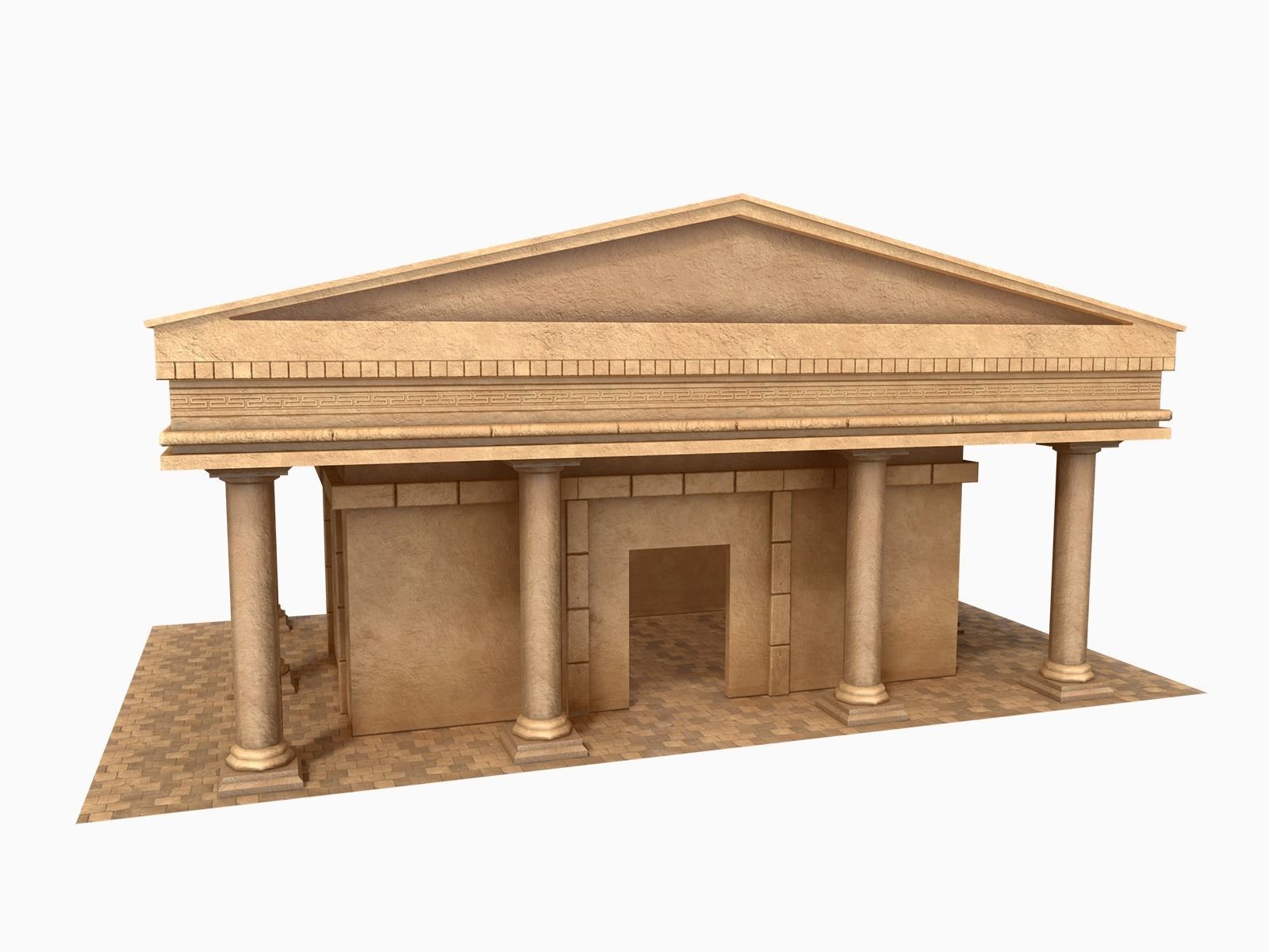 Lowpoly Ancient Temples Collection With Interior Low-poly 3D model_24