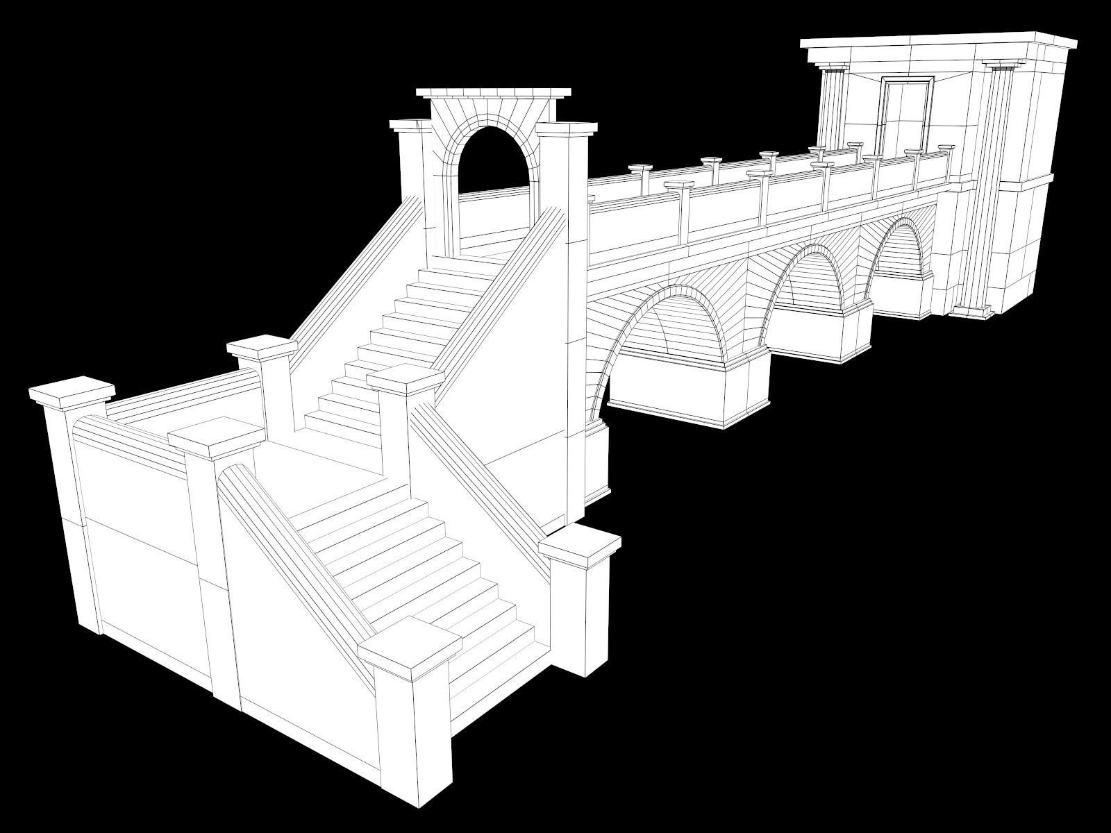 Lowpoly Ancient Temples Collection With Interior Low-poly 3D model_100