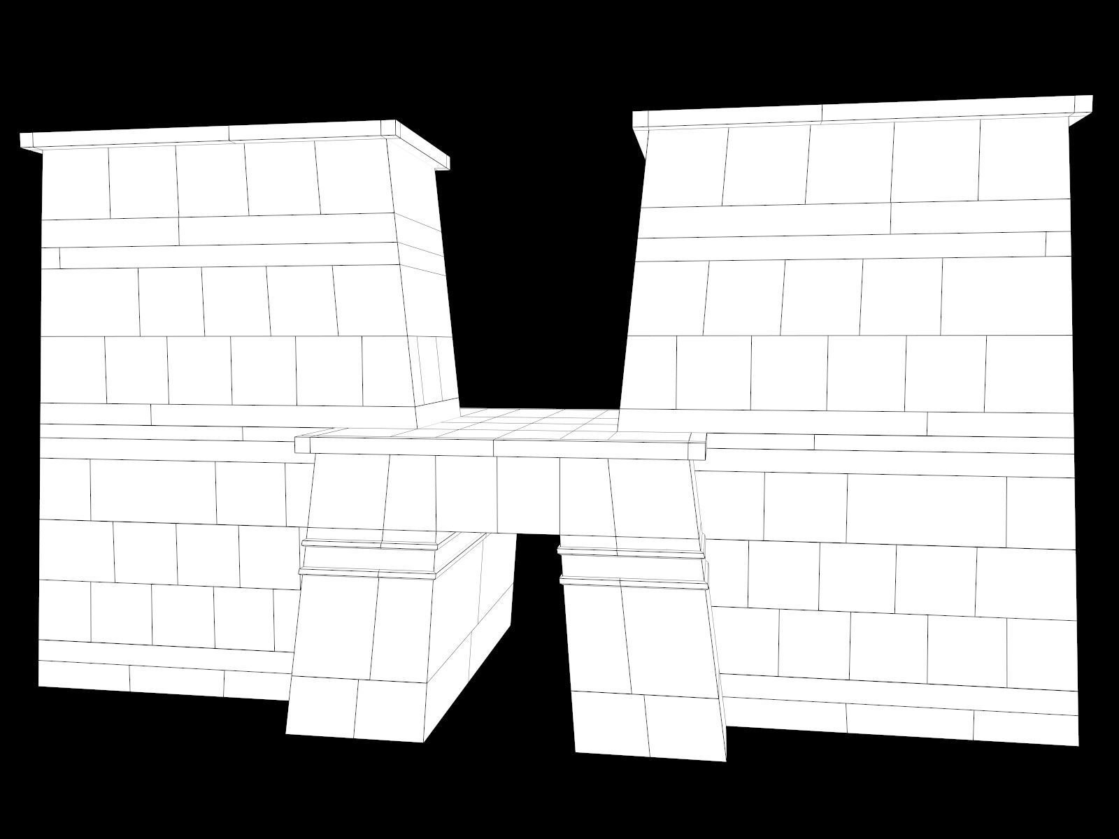 Lowpoly Ancient Temples Collection With Interior Low-poly 3D model_75