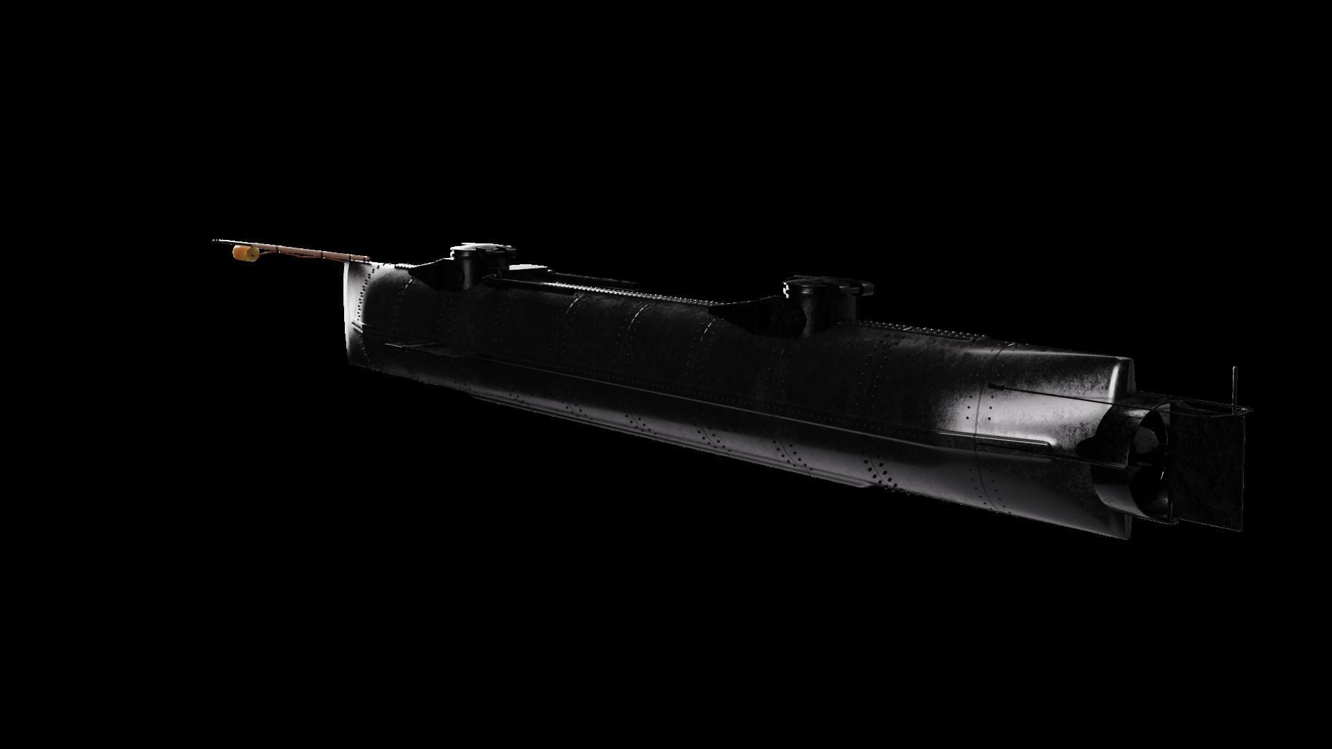 1864 Hunley Submarine 3D model_2