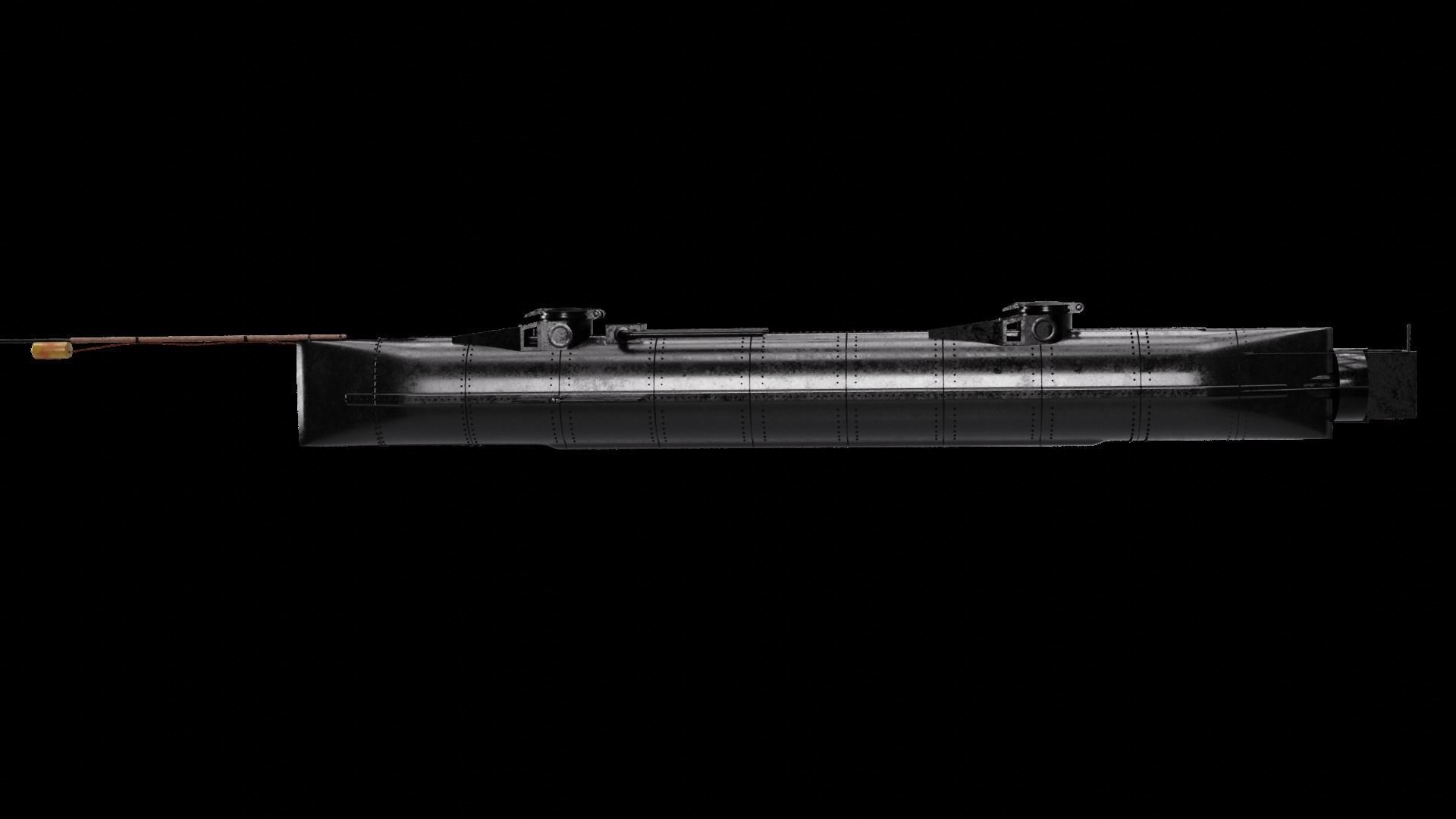1864 Hunley Submarine 3D model_3