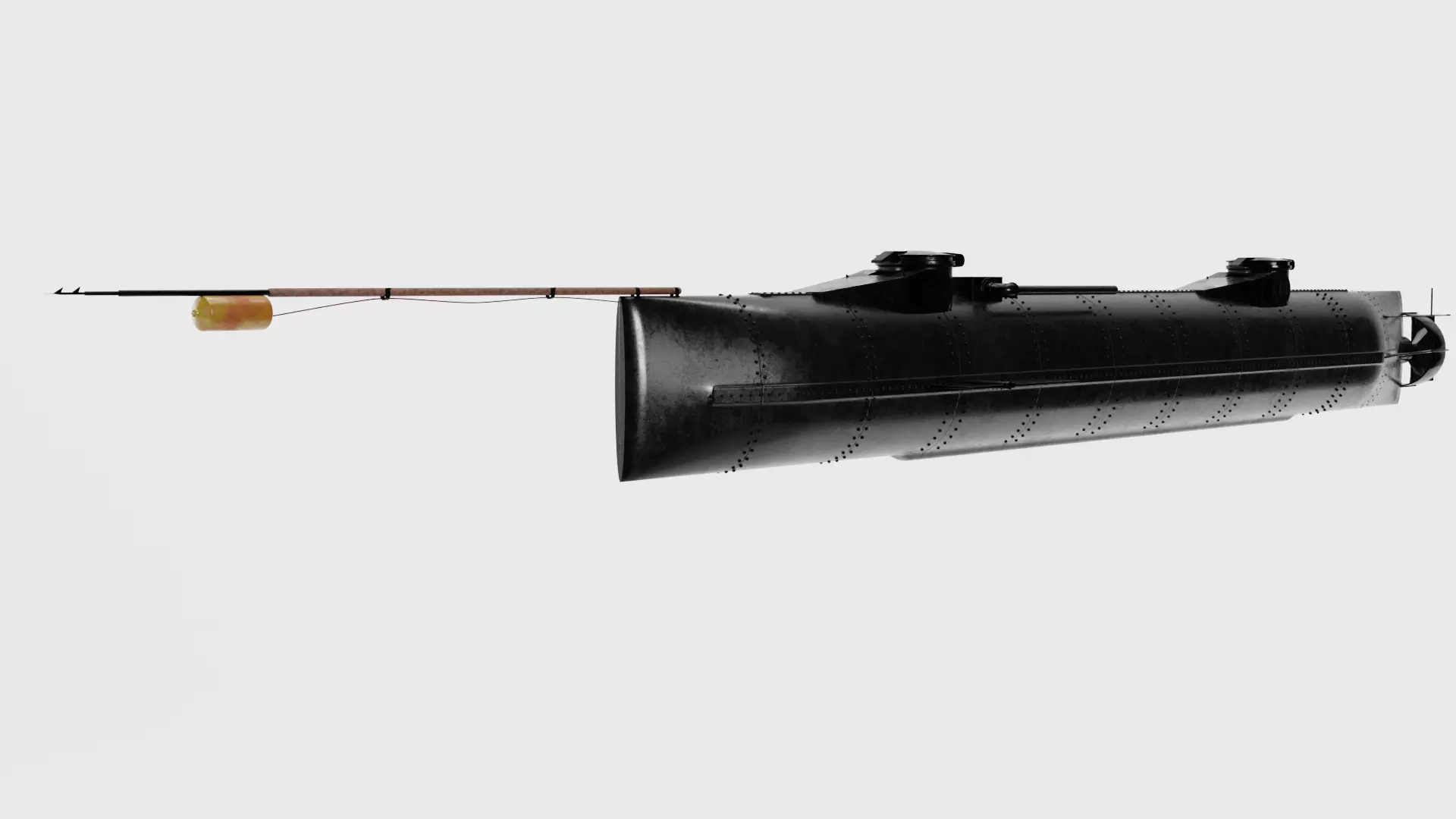 1864 Hunley Submarine 3D model_0
