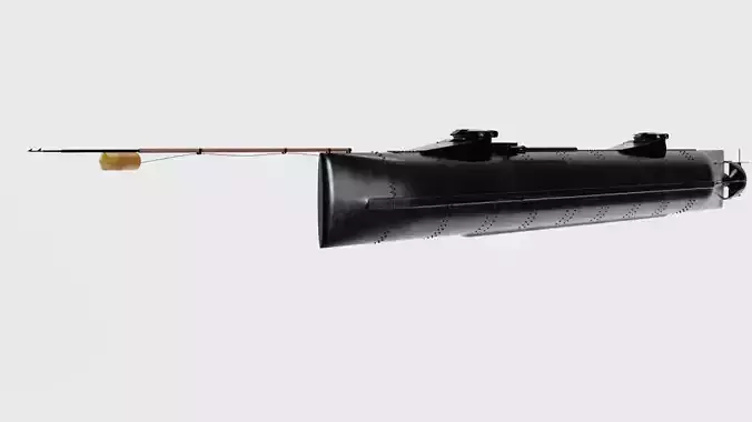 1864 Hunley Submarine 3D model