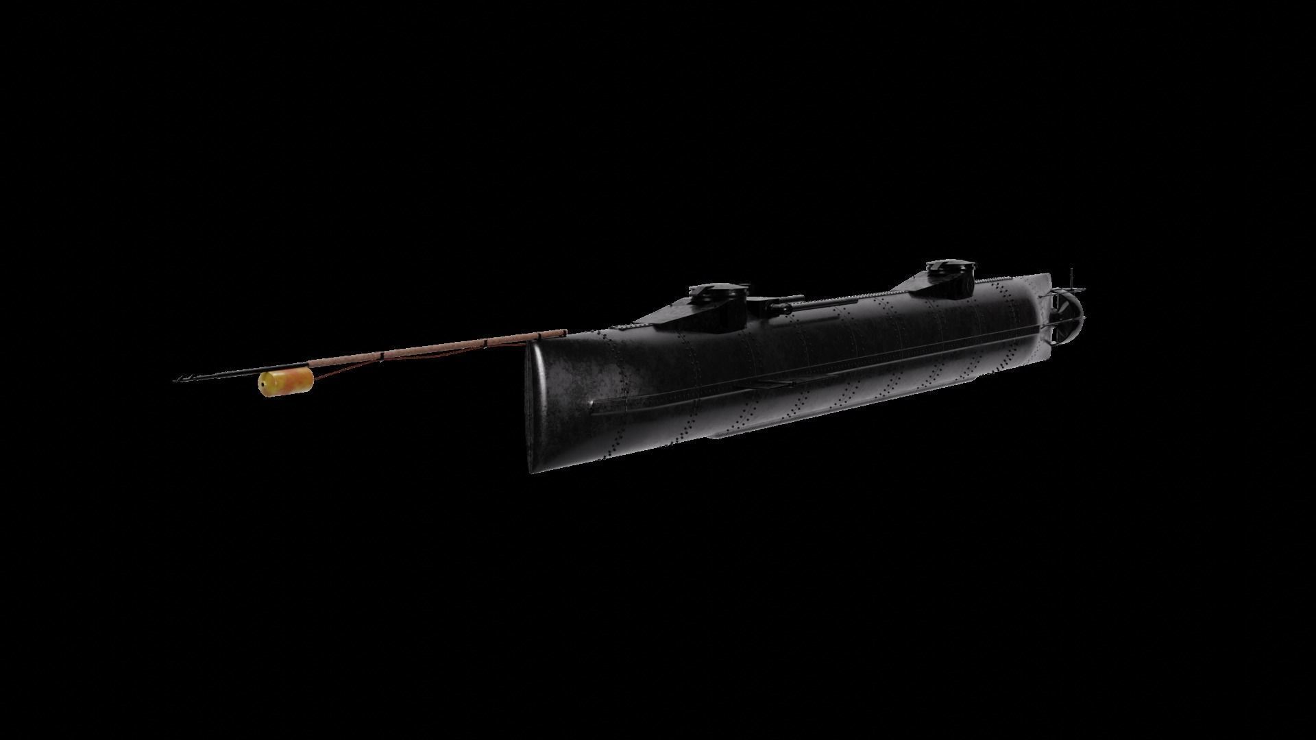 1864 Hunley Submarine 3D model_1