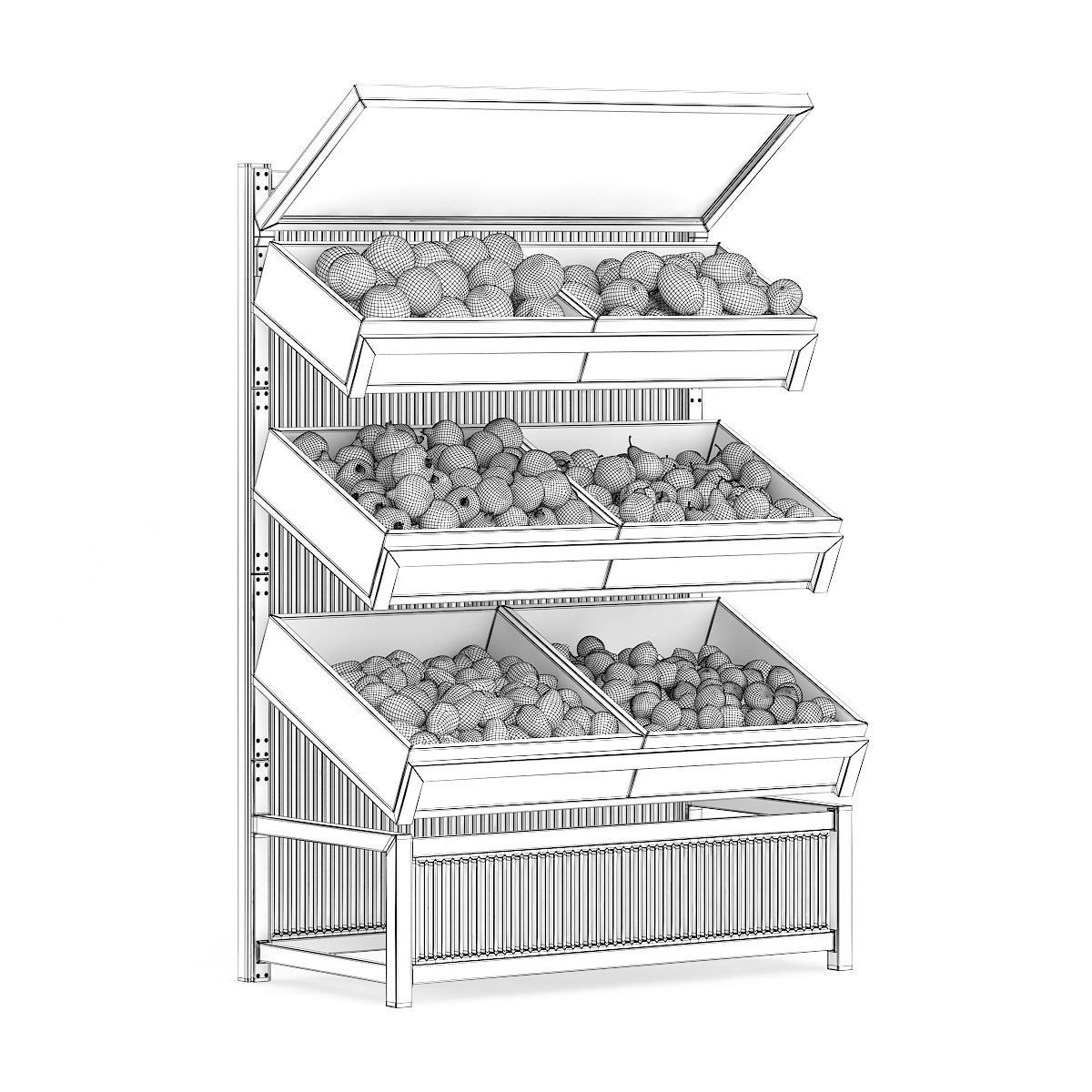Market Shelf   Fruits 3D model_1
