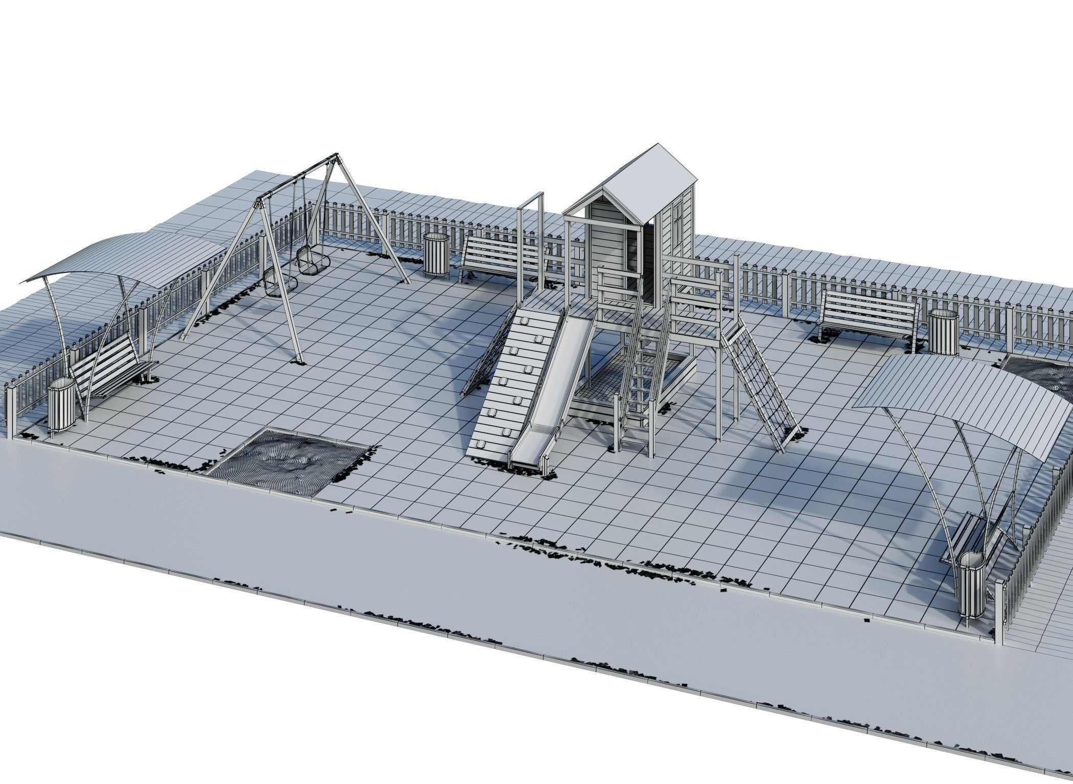 Children playground Forest house 3D model_6
