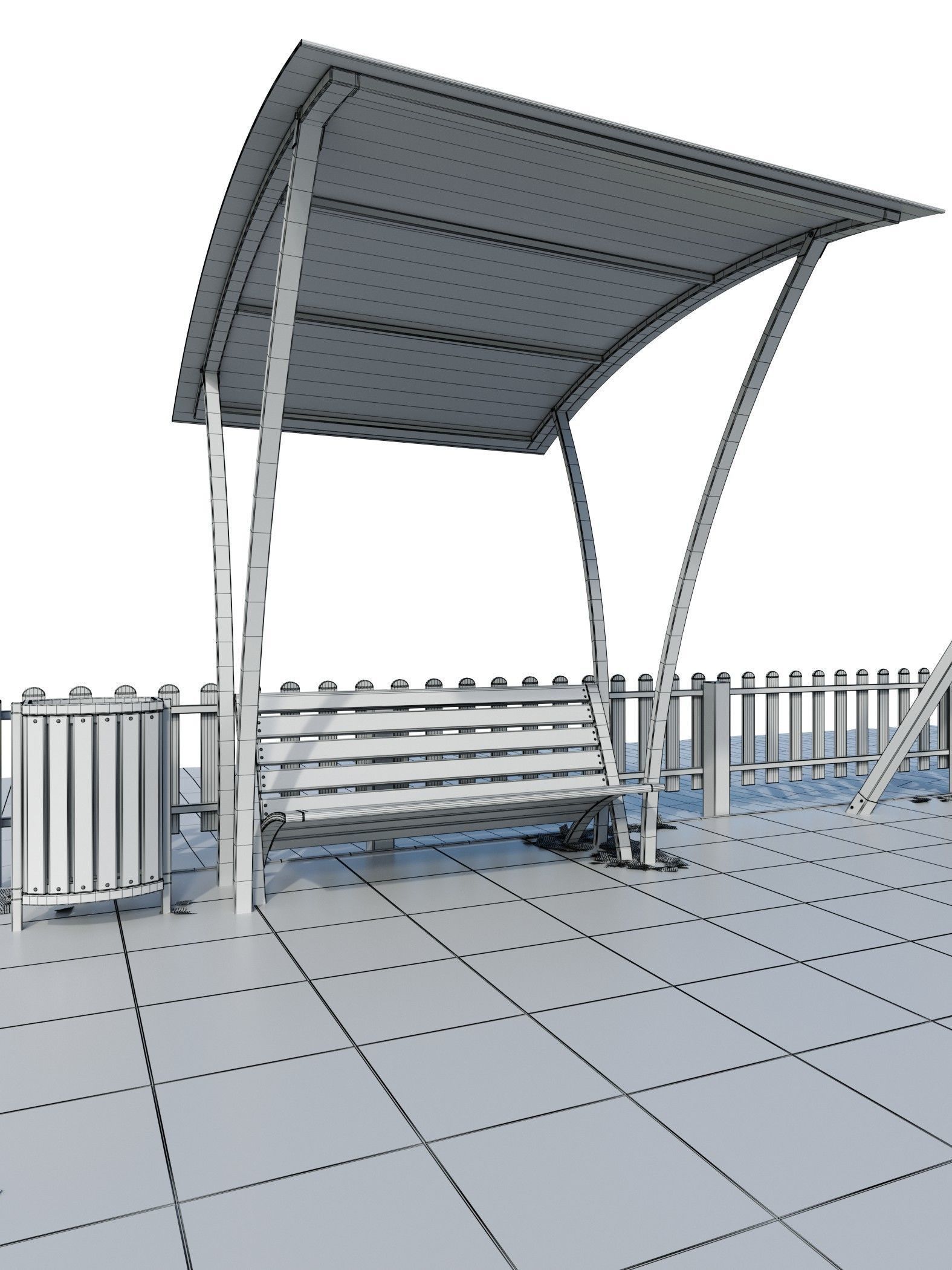 Children playground Forest house 3D model_9