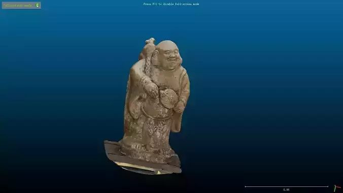 3d model statue on computer screen