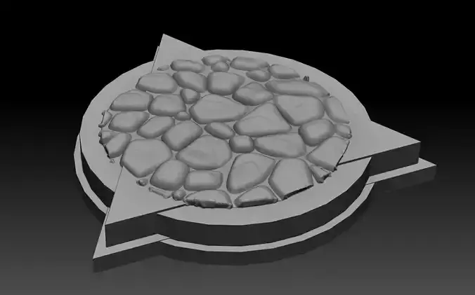 6 DnD figurines base stand foot fantasy roundedstone pack